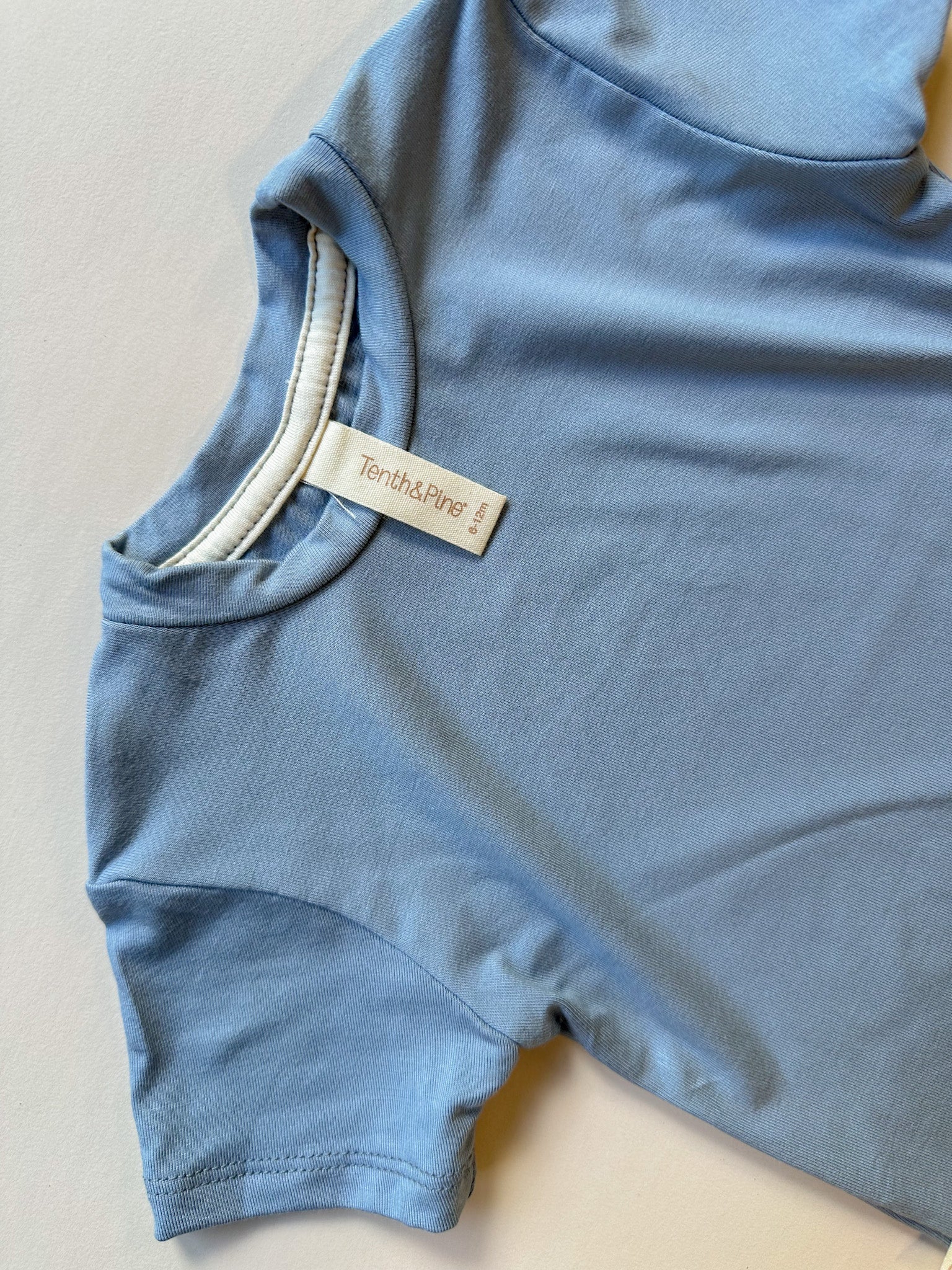 0/3m Crew Neck Essential Tee | Baby & Toddler | Luxury Bamboo | Dusty Blue