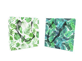 Tropical Plants Monstera Leaves Party Favor Treat Bags - Set Of 6 Or 12