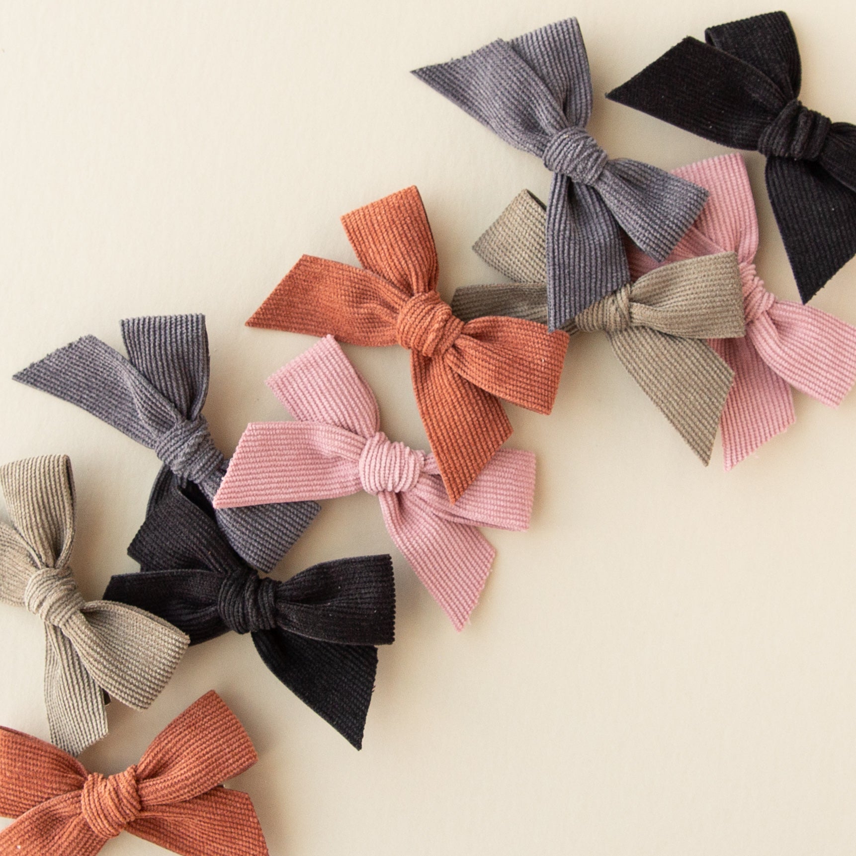 Rosewood | Pigtail Set - Corduroy Ribbon Bow