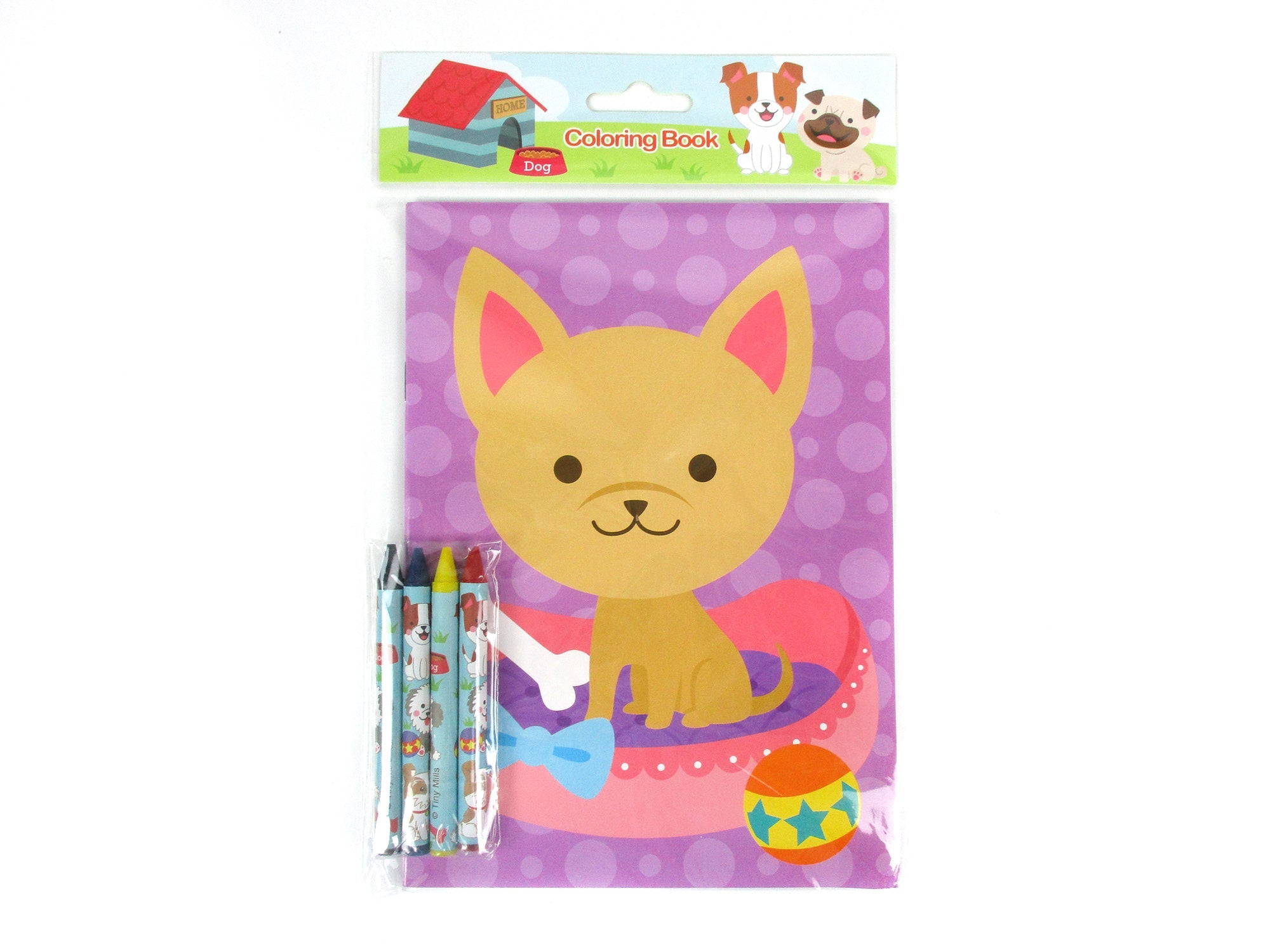 Dogs And Puppies Coloring Books With Crayons - Set Of 6 Or 12