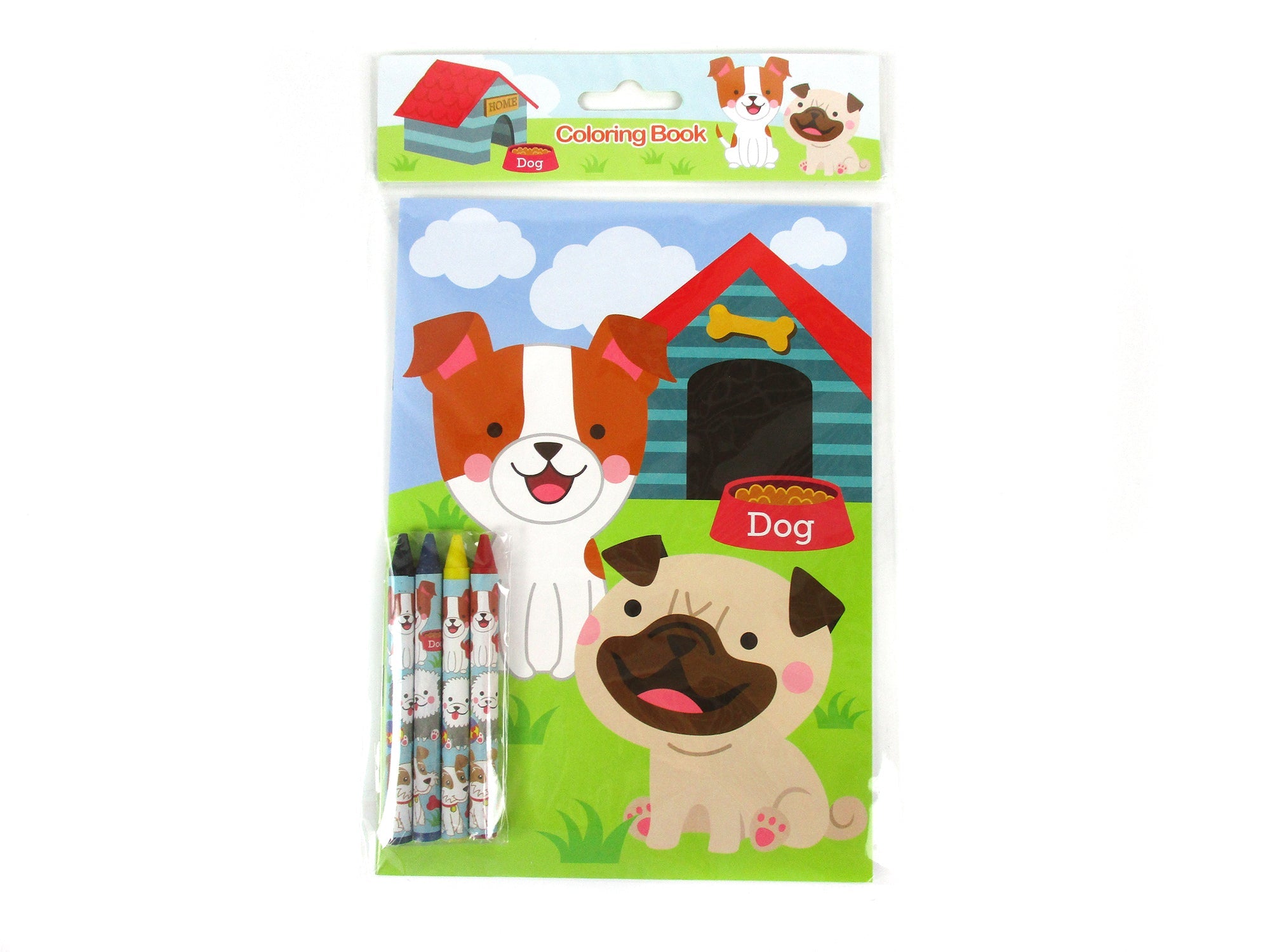 Dogs And Puppies Coloring Books With Crayons - Set Of 6 Or 12