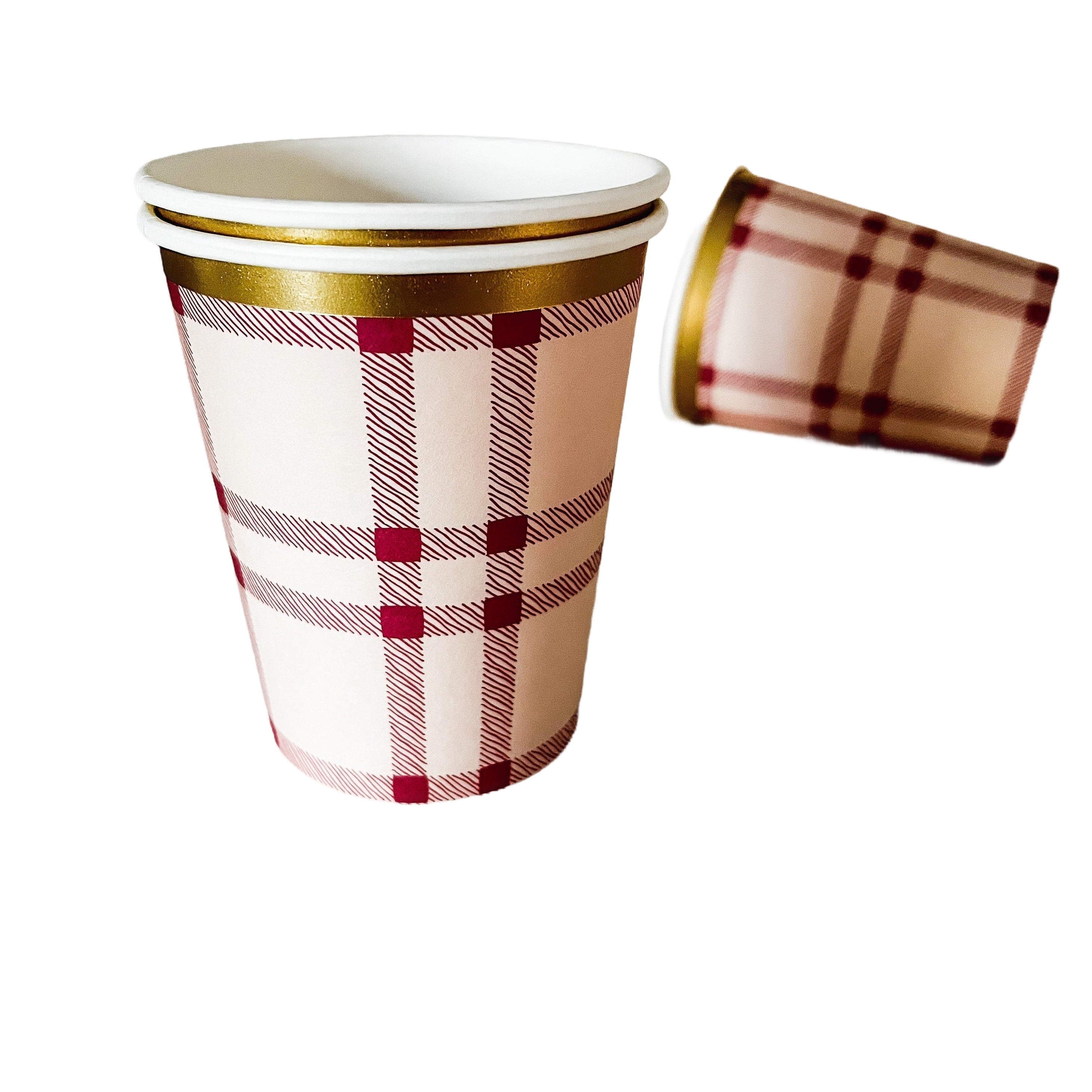 Red Plaid Cups