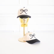 Black Cross Stitch Bow - Baseball Cap