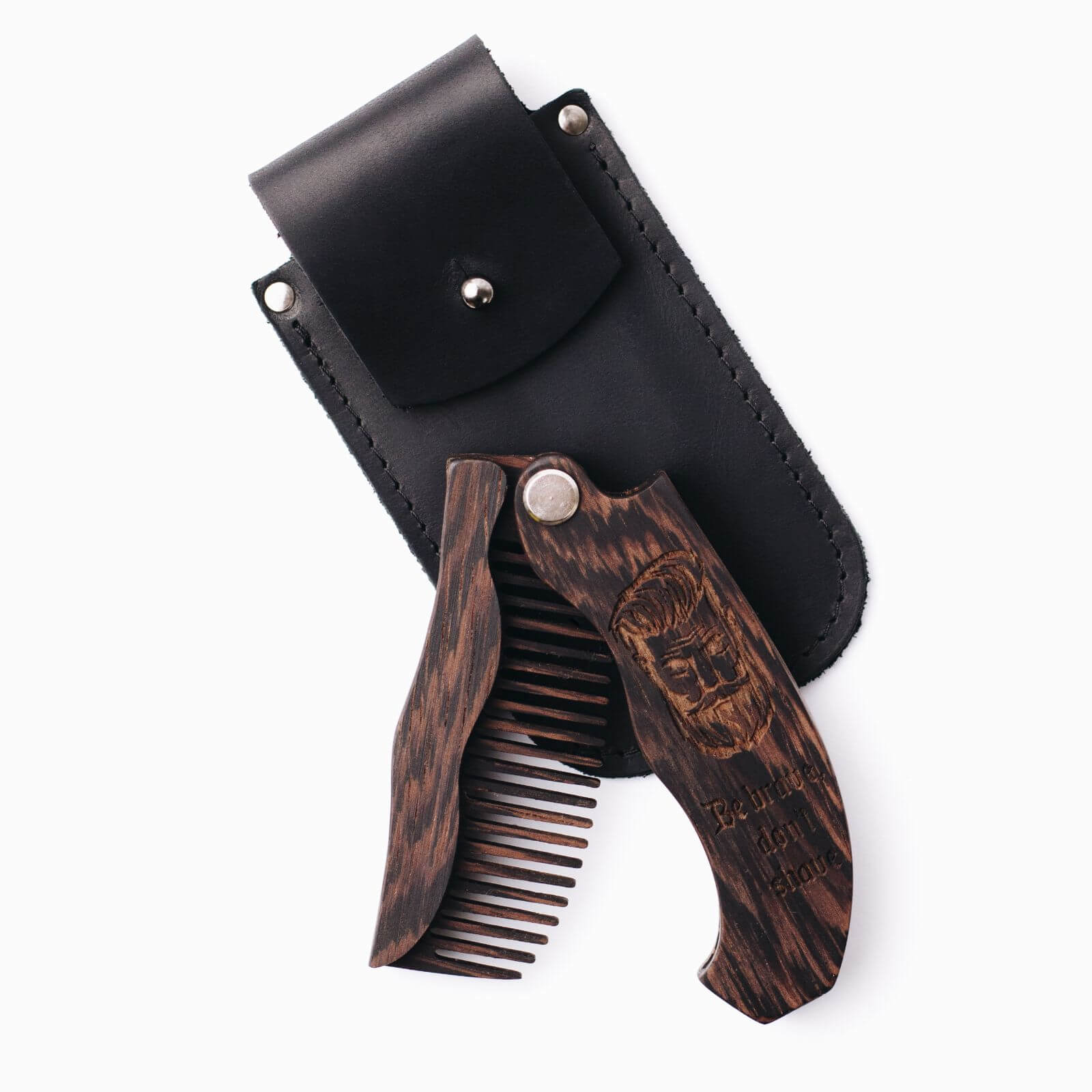Wooden Beard Comb - Bearded And Brave