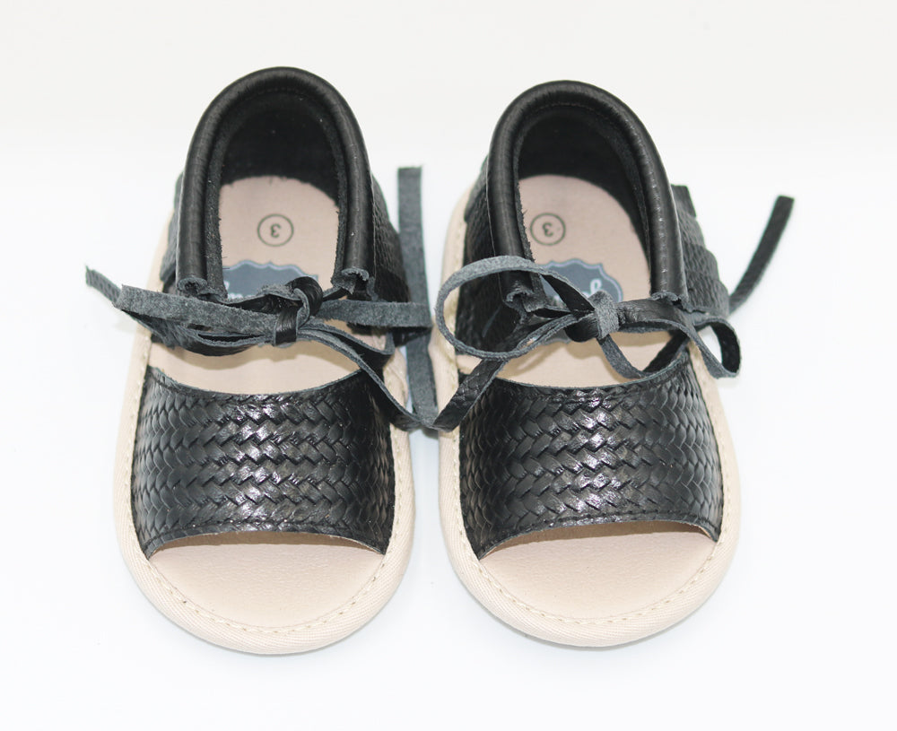 Krissy Fringe Sandals - Black