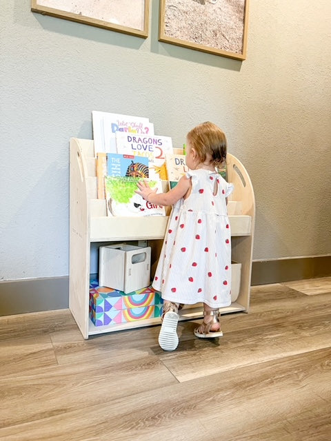 Larissa- Bookshelf + Toy Shelf Combo