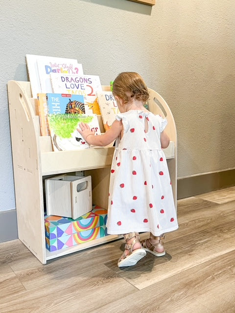 Larissa- Bookshelf + Toy Shelf Combo