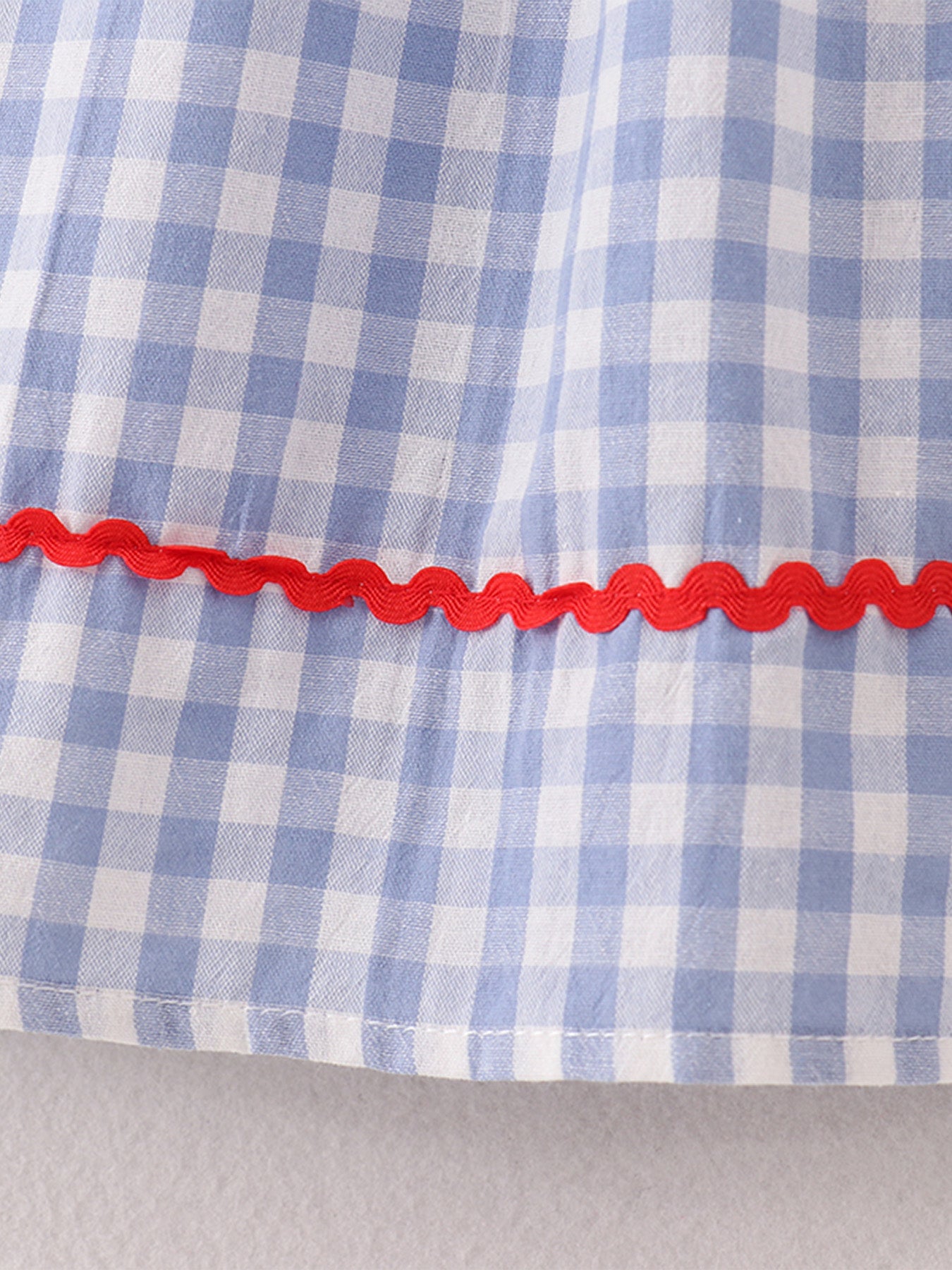 Girls Back To School Smocking Pencil Apple Embroidered Plaid Dress