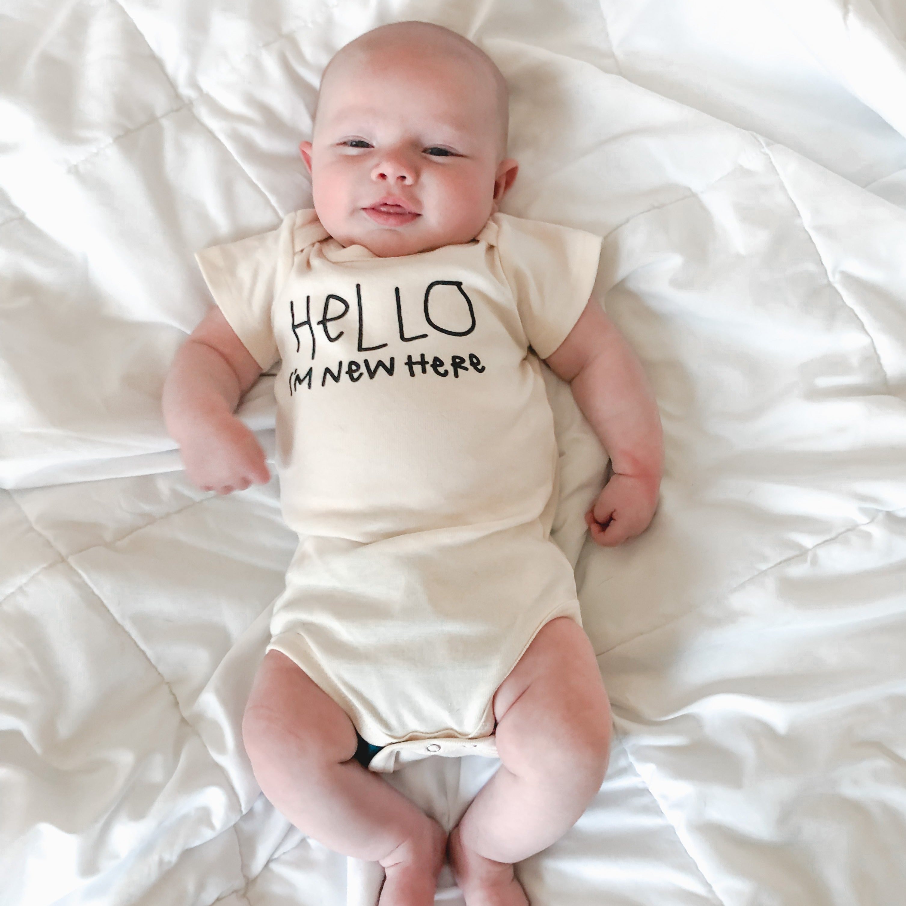 Hello I'm New Here - Organic Cotton Bodysuit