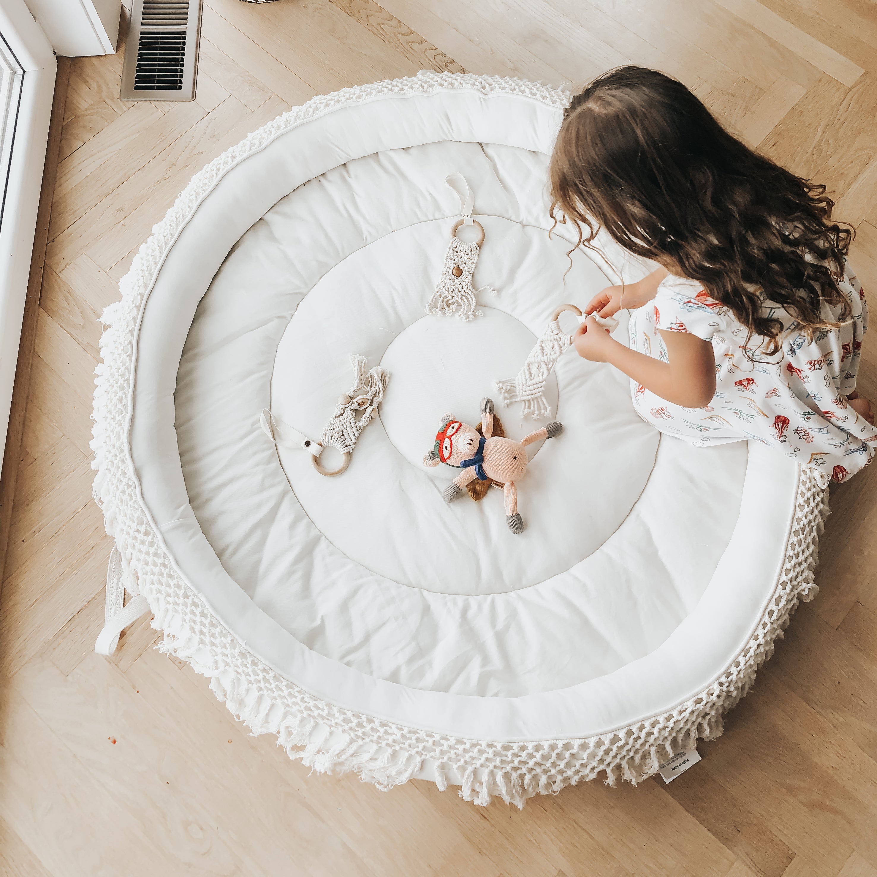 Macrame Round Play Mat & Play Gym Bundle