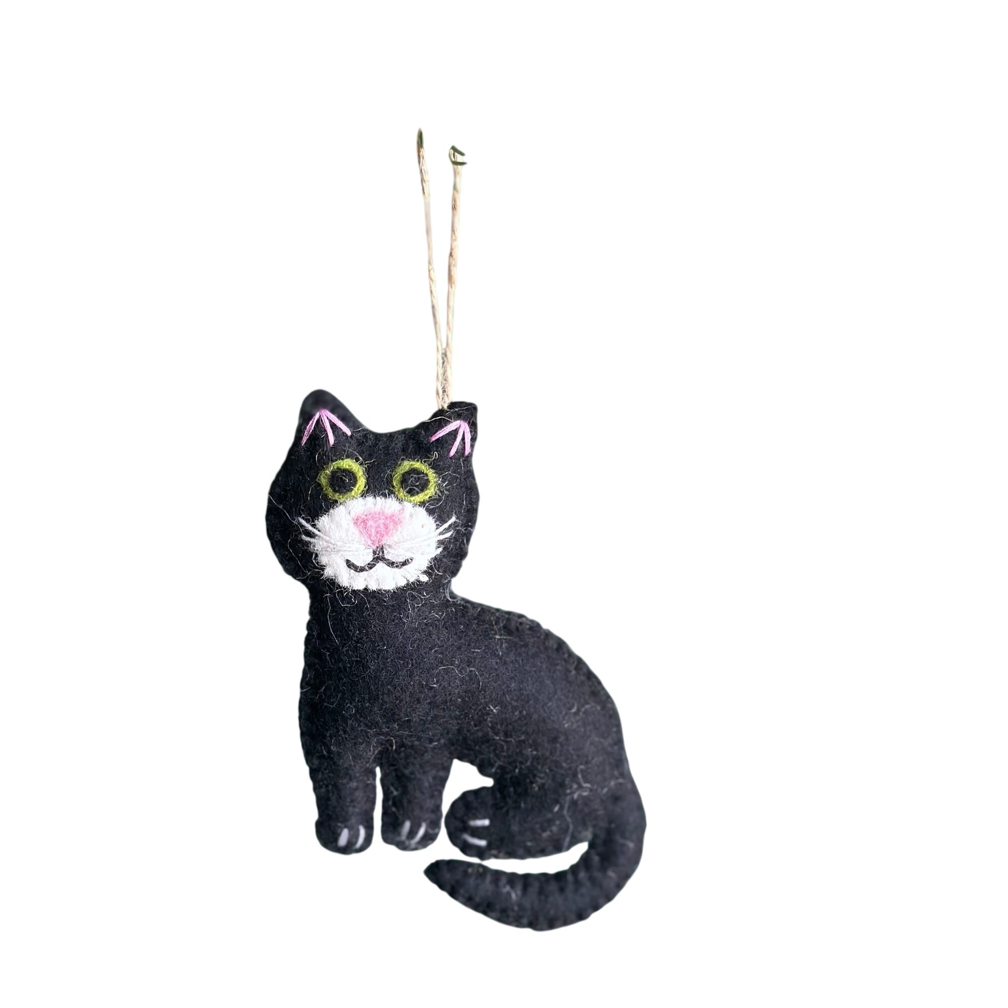 Felt Ornament - Stitched Cat
