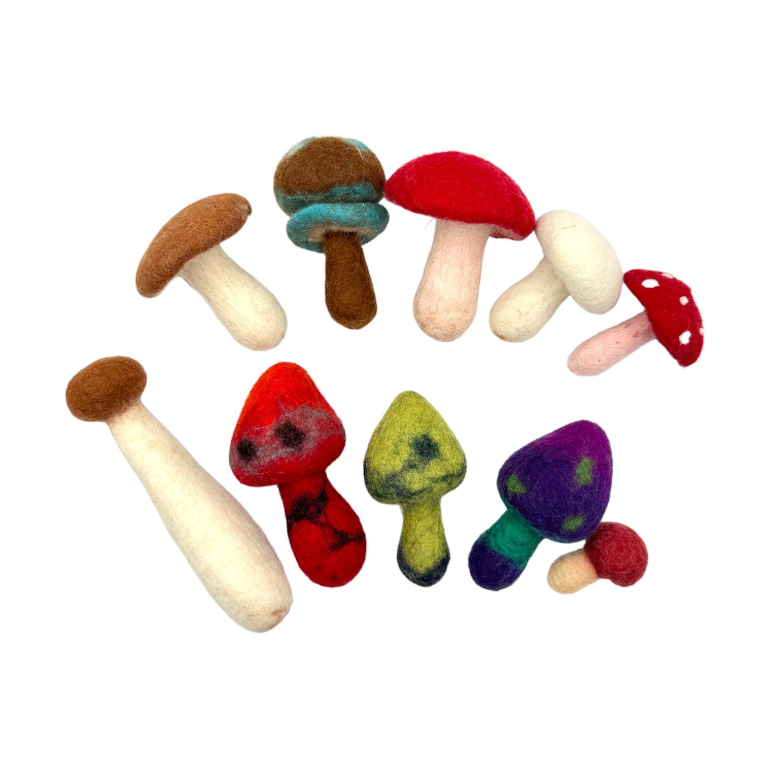 handmade In Nepal 100% Wool Felt Foods Play Set For Pretend Cooking And Farmer's Market Play