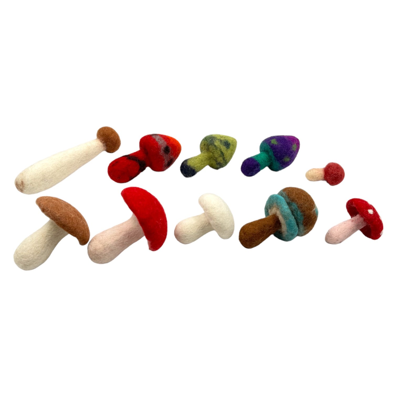 handmade In Nepal 100% Wool Felt Foods Play Set For Pretend Cooking And Farmer's Market Play