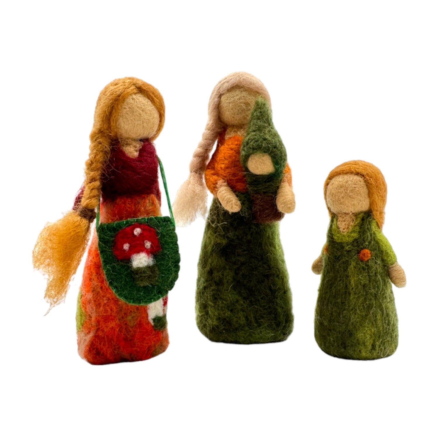 handmade In Nepal 100% Wool Felt Foods Play Set For Pretend Cooking And Farmer's Market Play