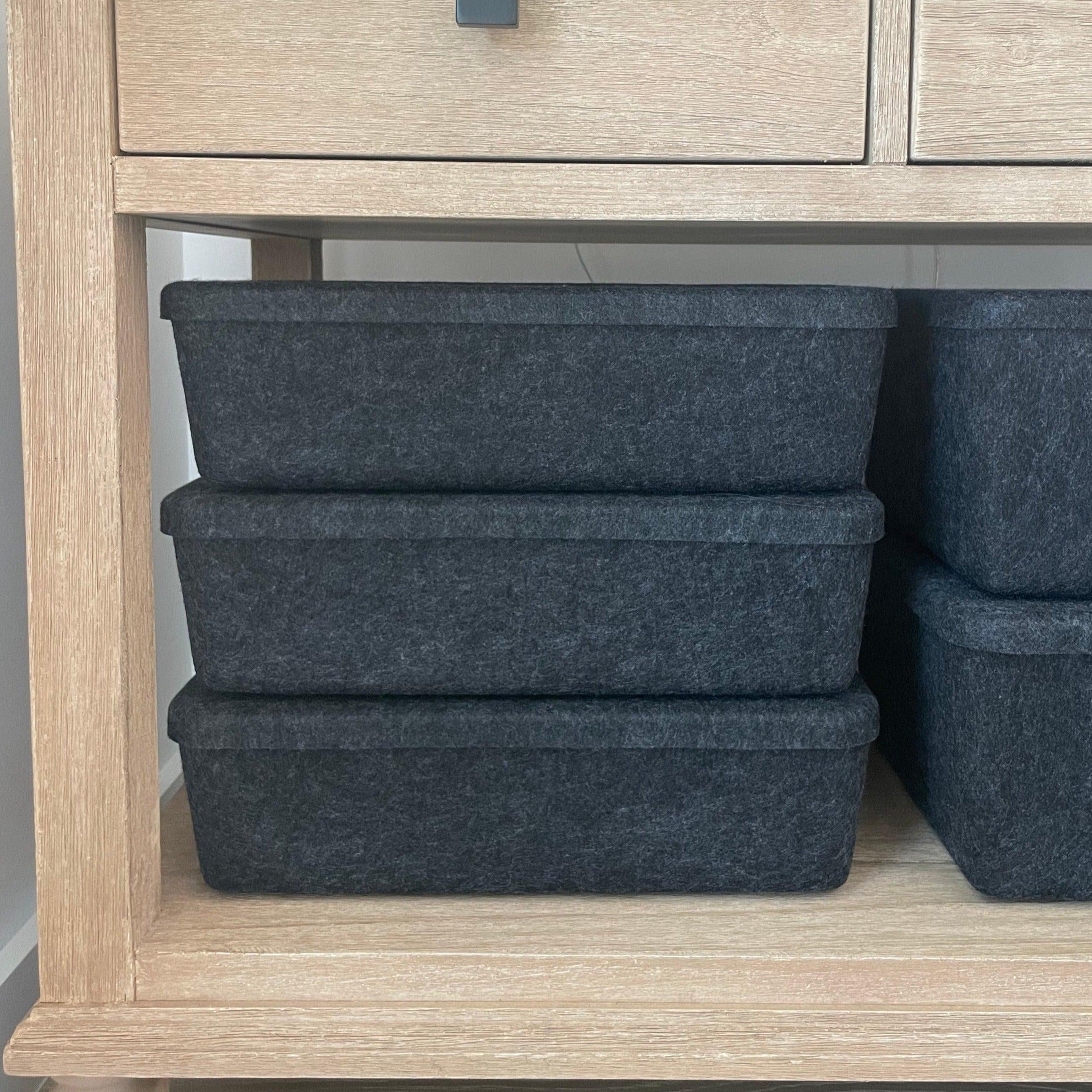 The Sculpted Bin - Long With Lid | Set Of 3