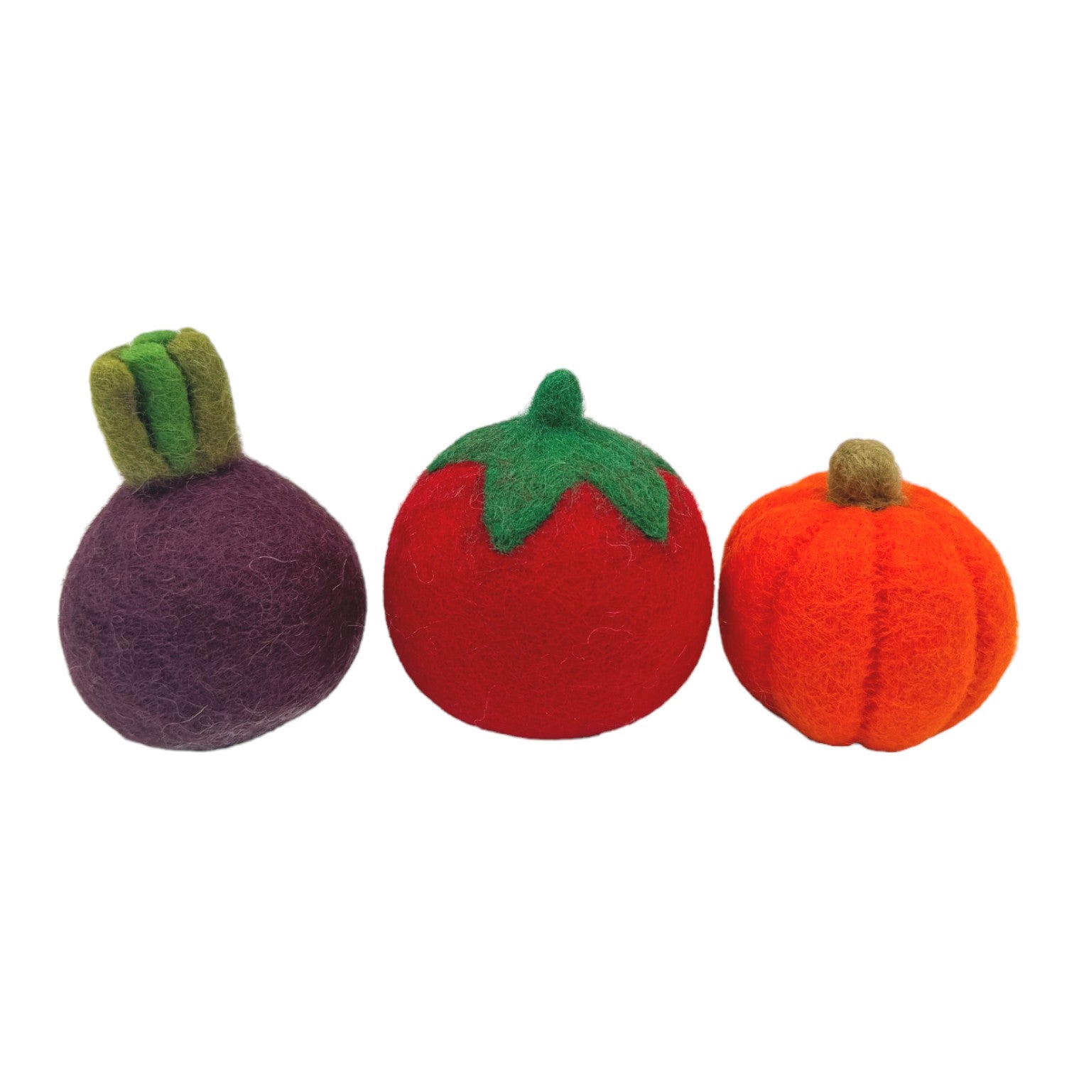 handmade In Nepal 100% Wool Felt Foods Play Set For Pretend Cooking And Farmer's Market Play
