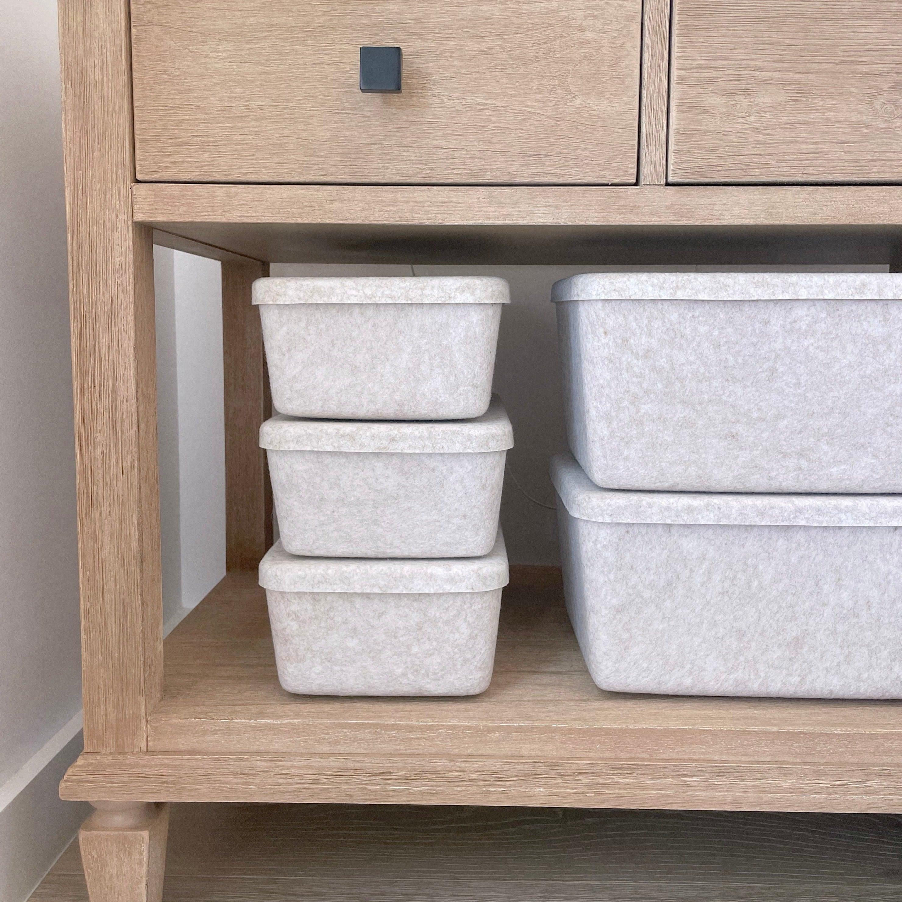 The Sculpted Bin - Long With Lid | Set Of 3