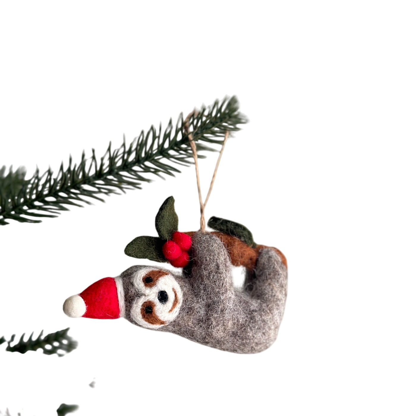 Felt Christmas Sloth Ornament