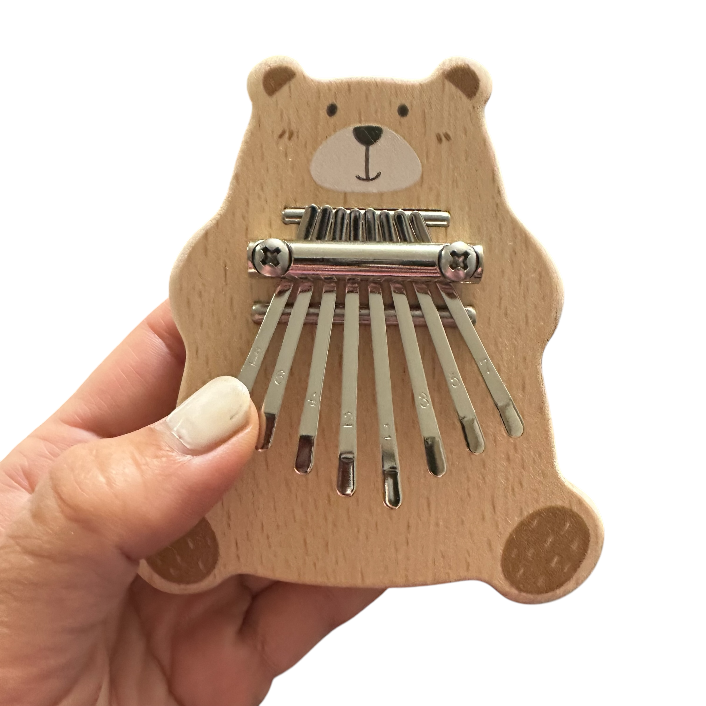 Smiling Bear Wooden Kalimba – 8-key Thumb Piano For Kids