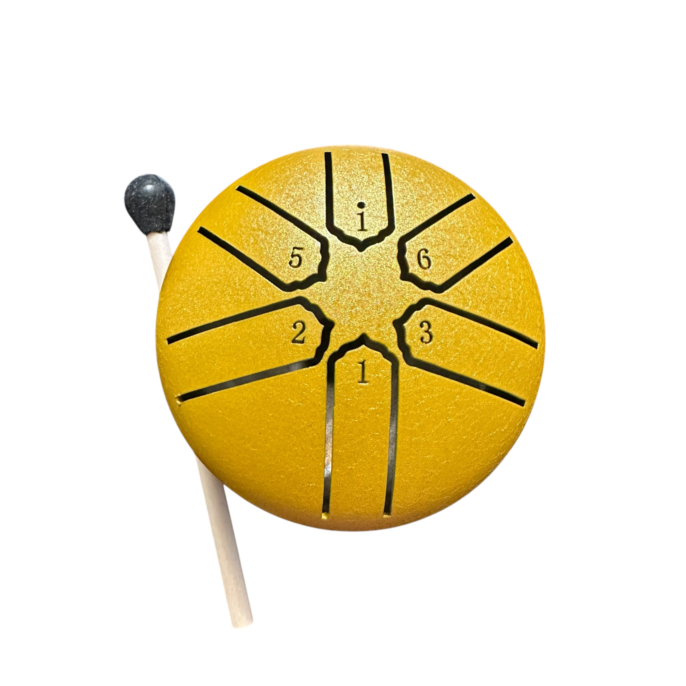 Mini Rain Drum 3 Steel Percussion Instrument With Mallet (yellow)