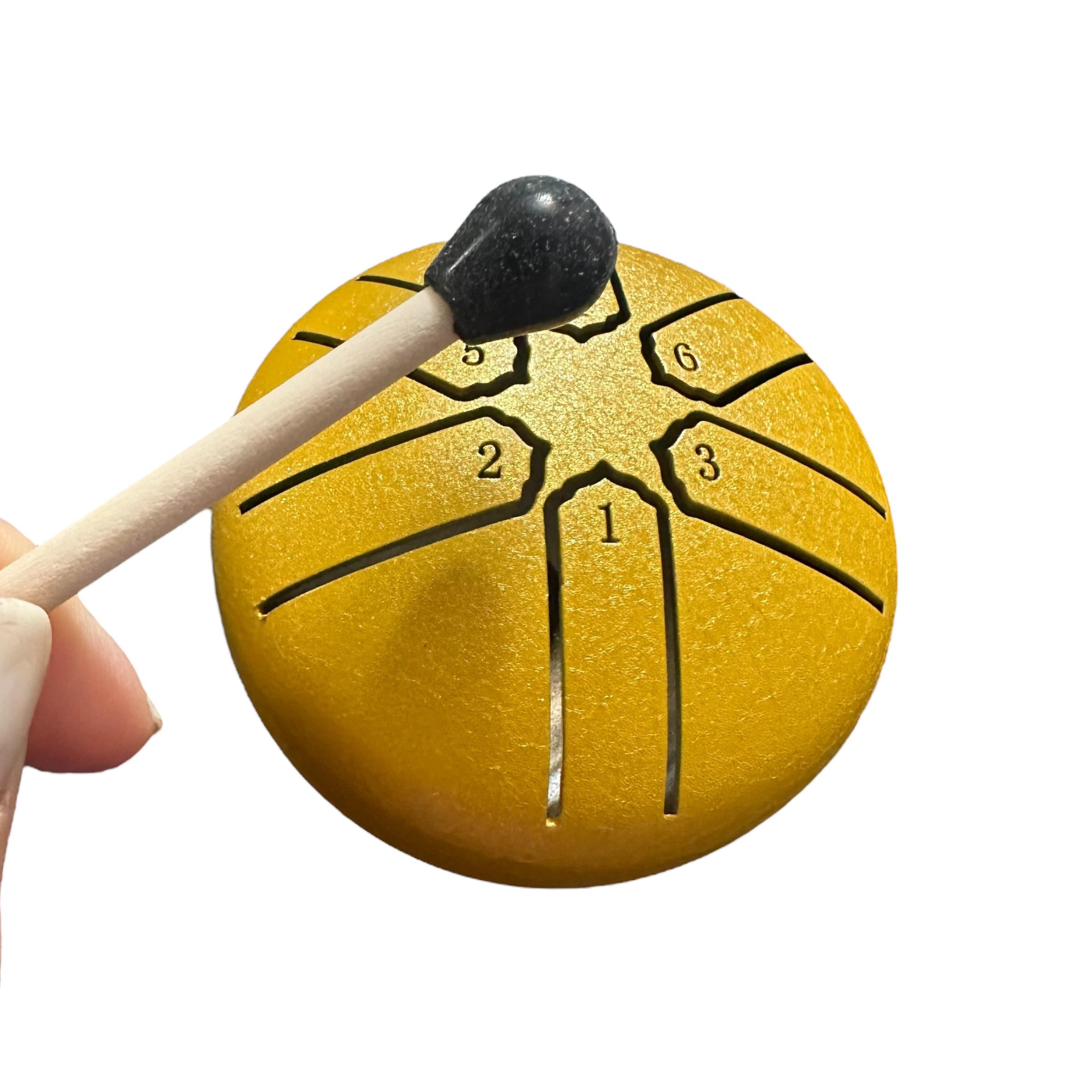 Mini Rain Drum 3 Steel Percussion Instrument With Mallet (yellow)