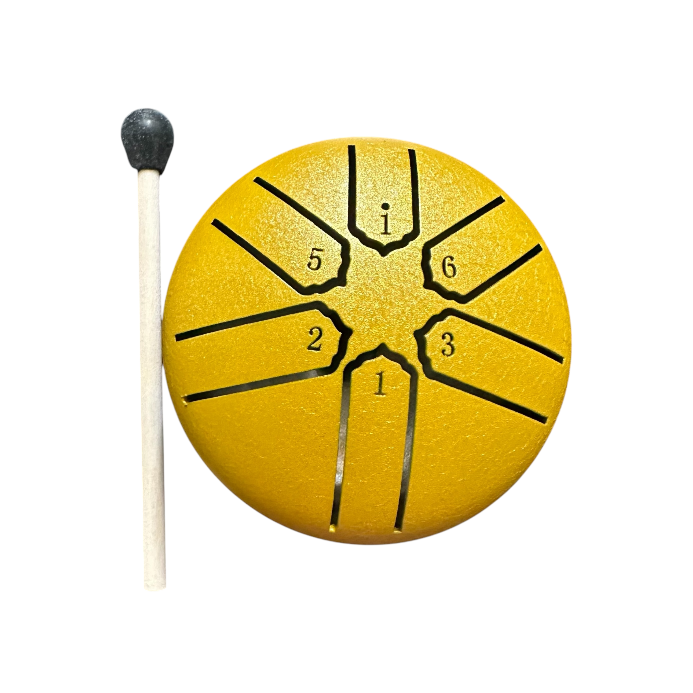 Mini Rain Drum 3 Steel Percussion Instrument With Mallet (yellow)