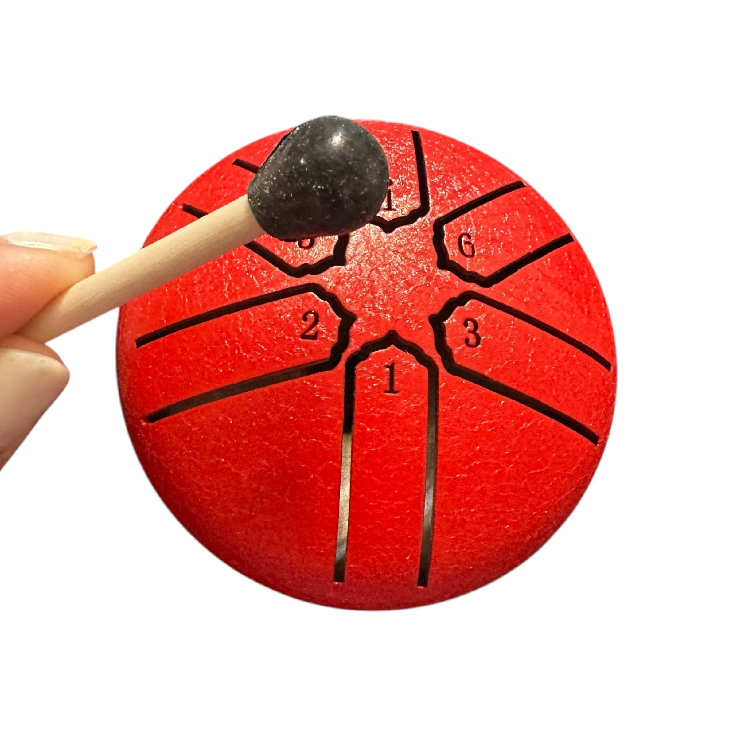 Mini Rain Drum 3 Steel Percussion Instrument With Mallet (red)