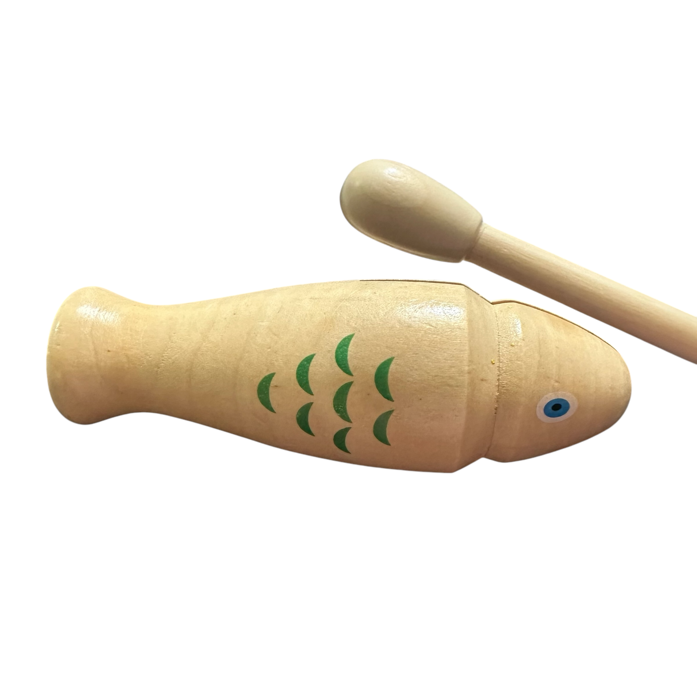 Wooden-fish-guiro-hand-percussion-instrument-with-mallet