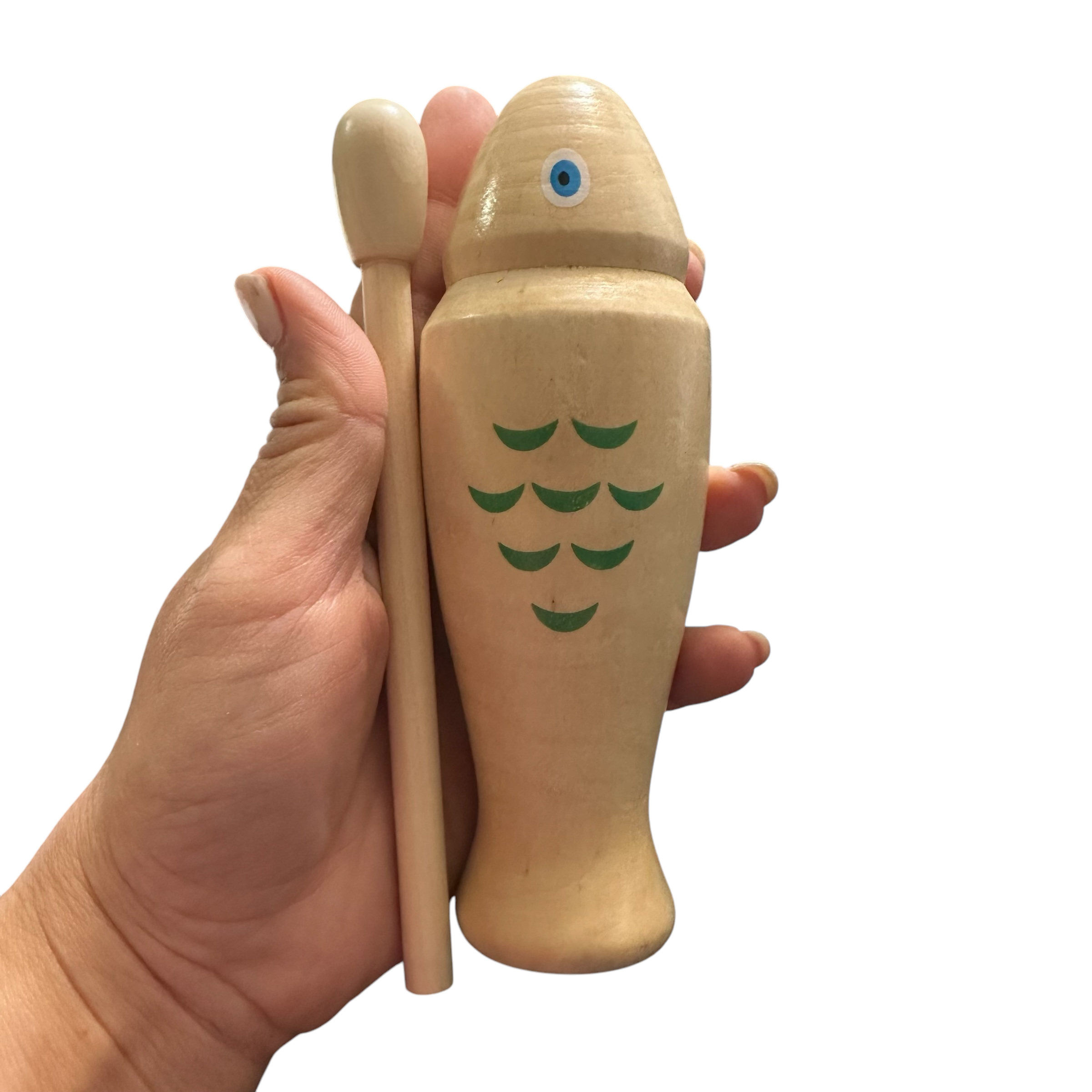 Wooden-fish-guiro-hand-percussion-instrument-with-mallet