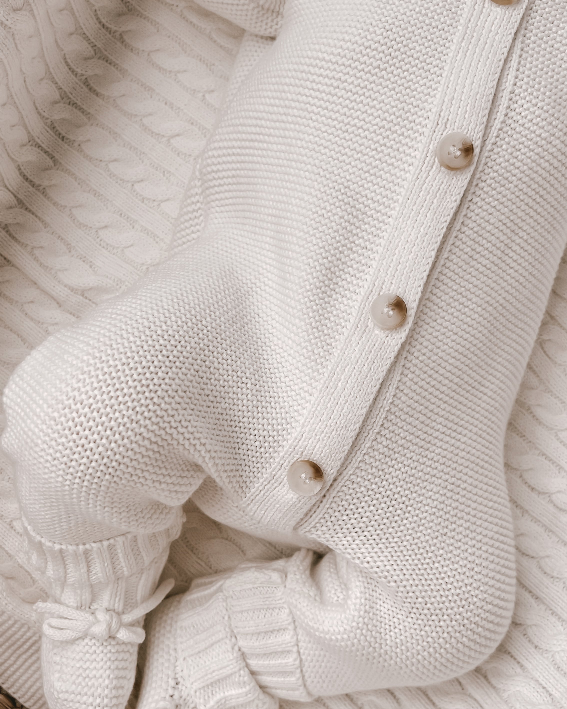 Luna + Luca Classic Purl Knit Jumpsuit - White