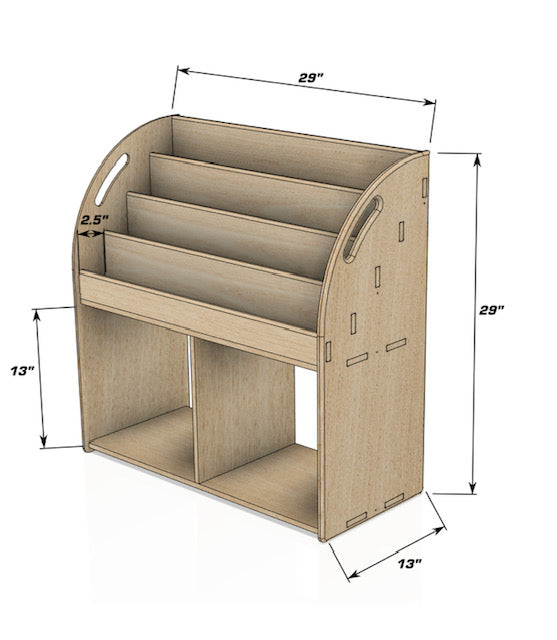 Larissa- Bookshelf + Toy Shelf Combo