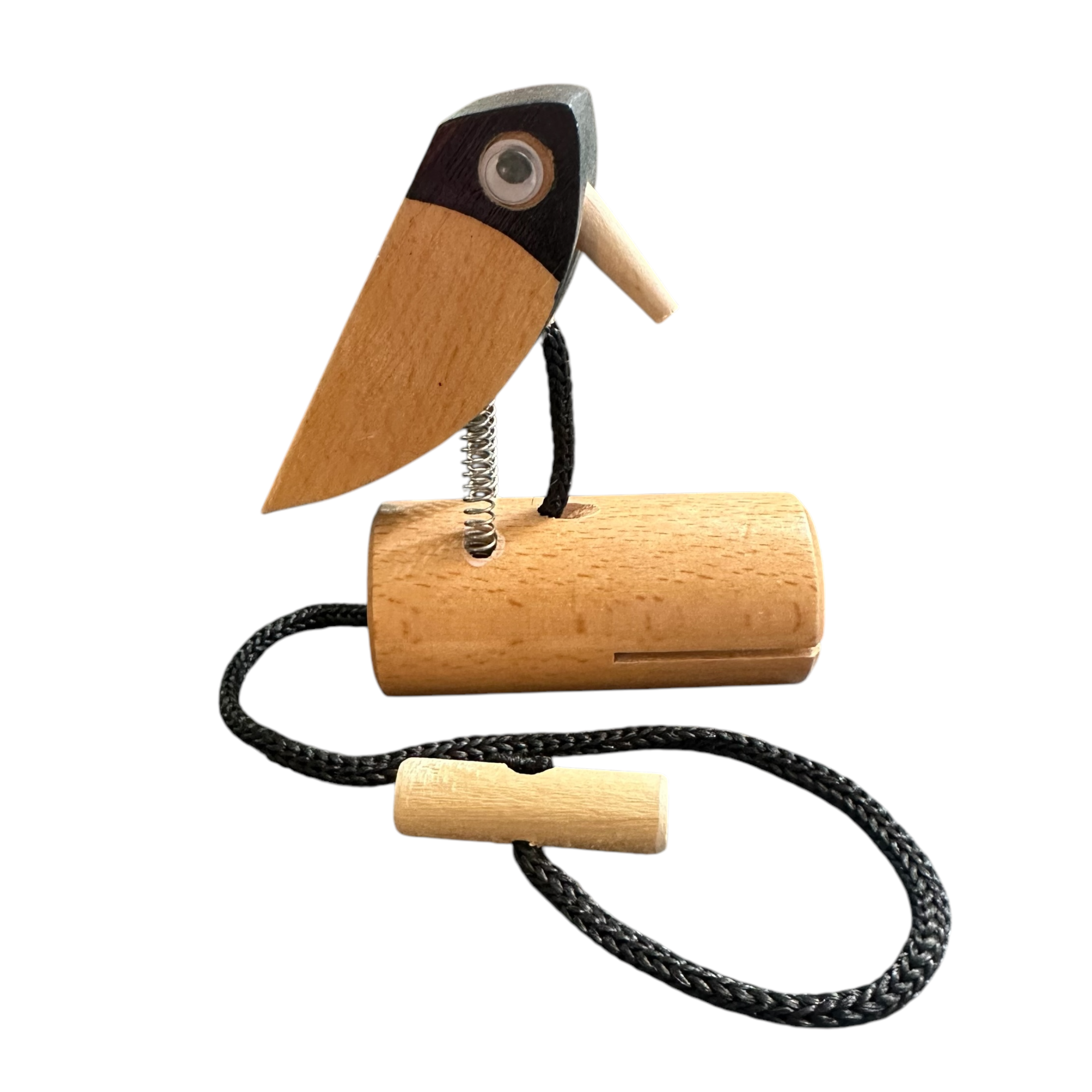 Handmade-wooden-woodpecker-doorbell-spring-action-door-knocker