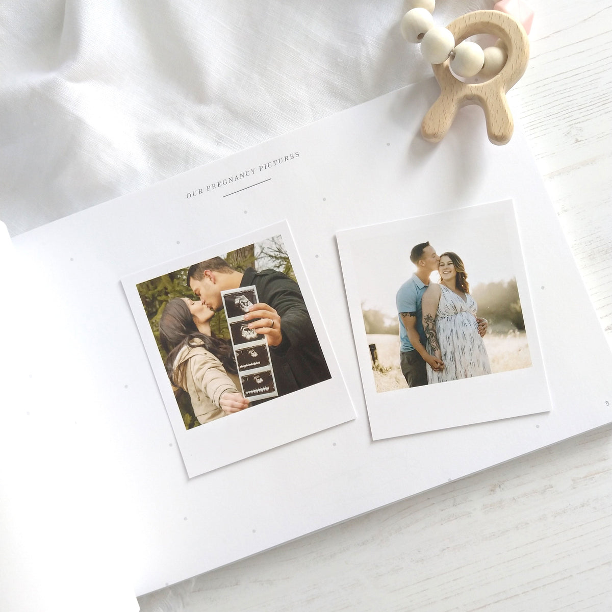 Baby Memory Book - Ivory *cotton Cloth And Gold Foil With Gilded Edges