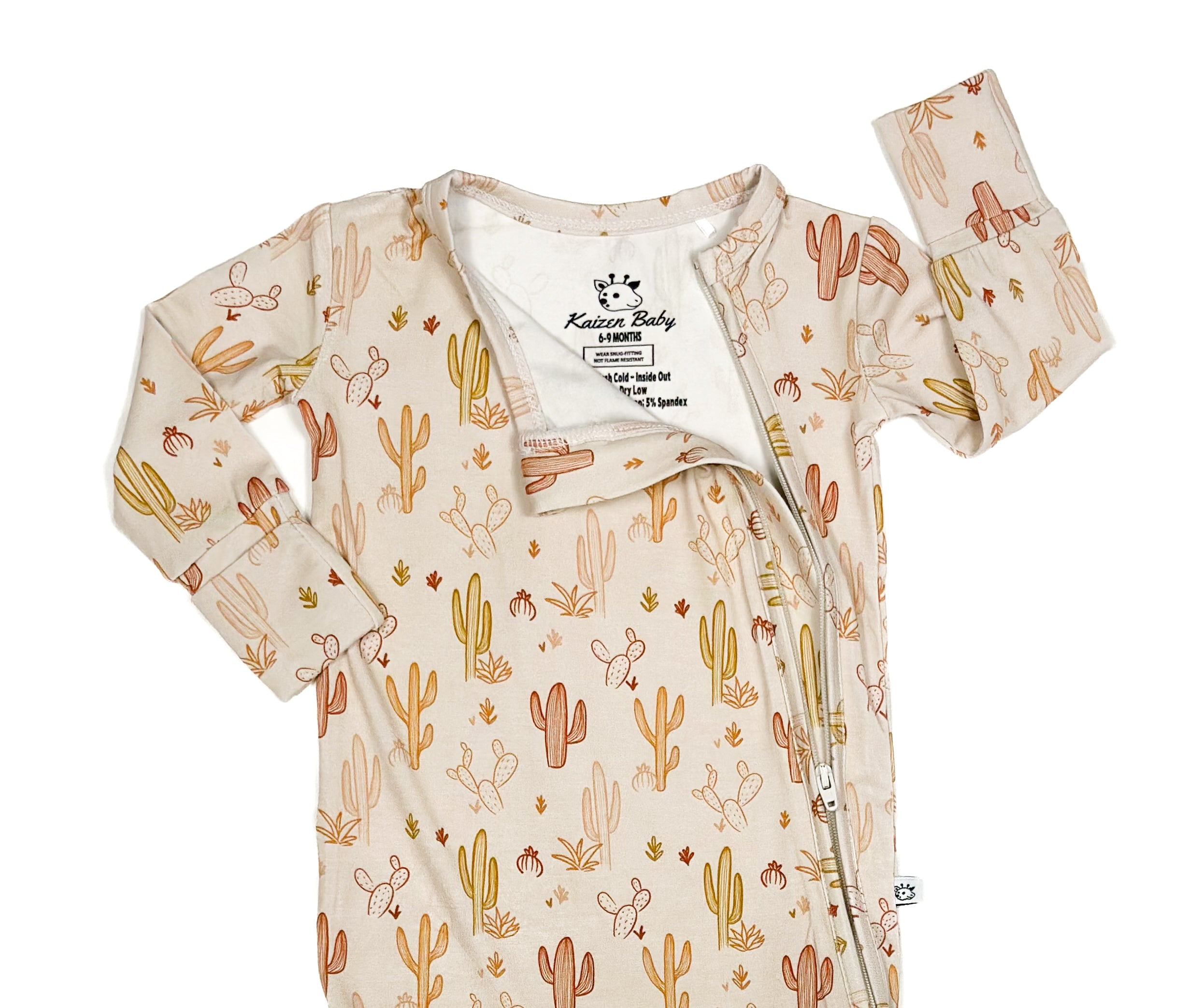 Knee-grip Boho Cacti Convertible Footie