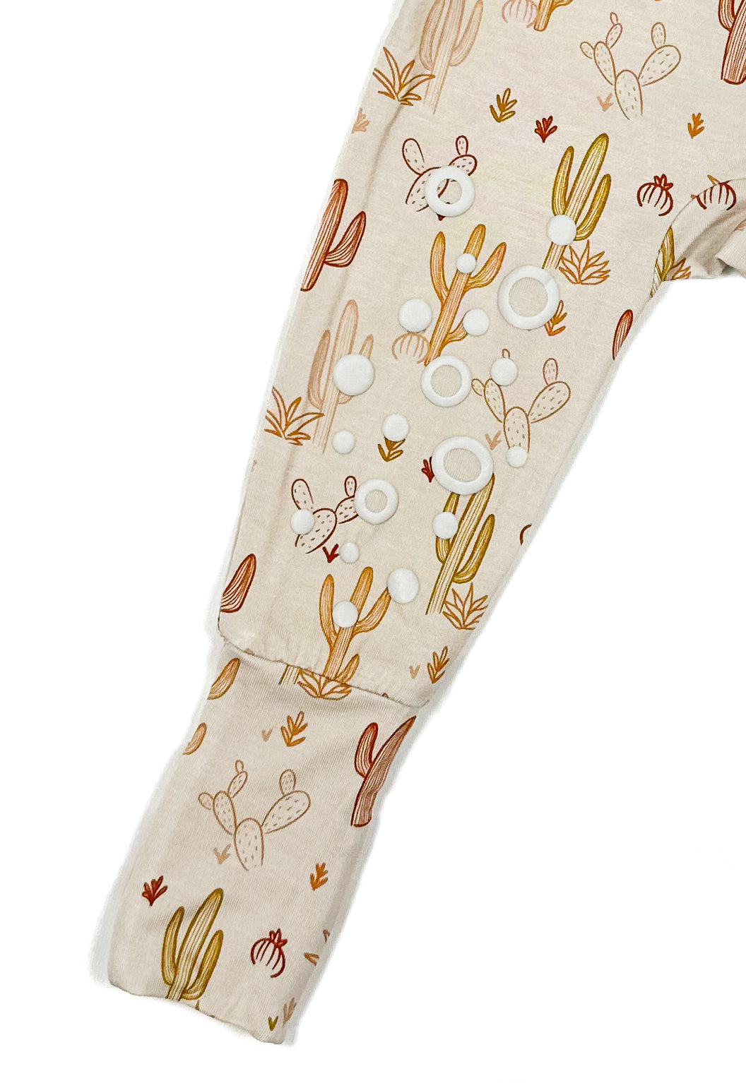 Knee-grip Boho Cacti Convertible Footie