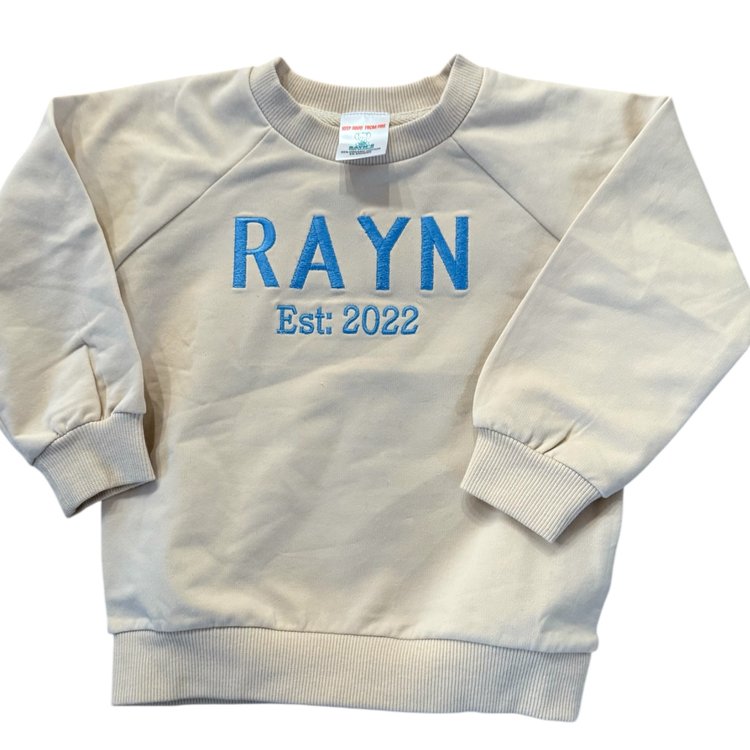 Custom Embroidered Baby Sweatshirt – Personalized Soft Bamboo Pullover