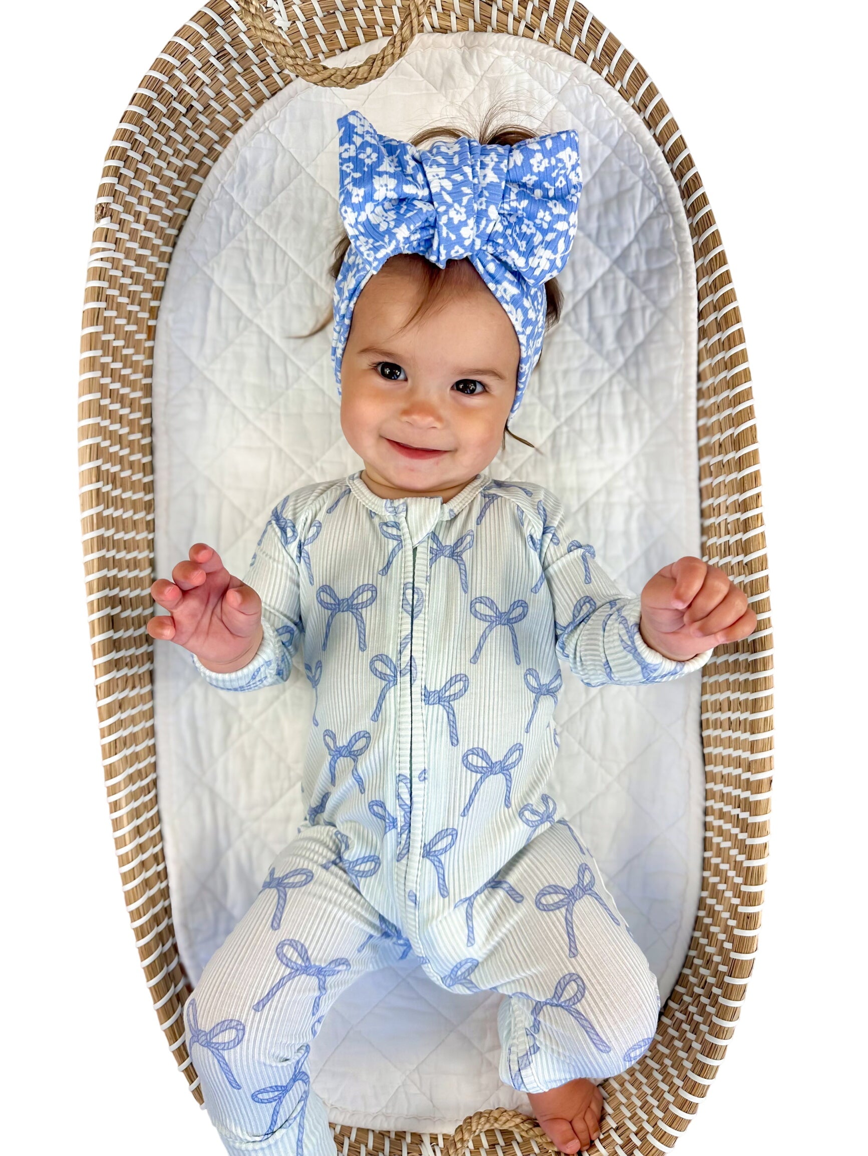 Blue Belle Ribbed Bamboo Zippy Pajamas