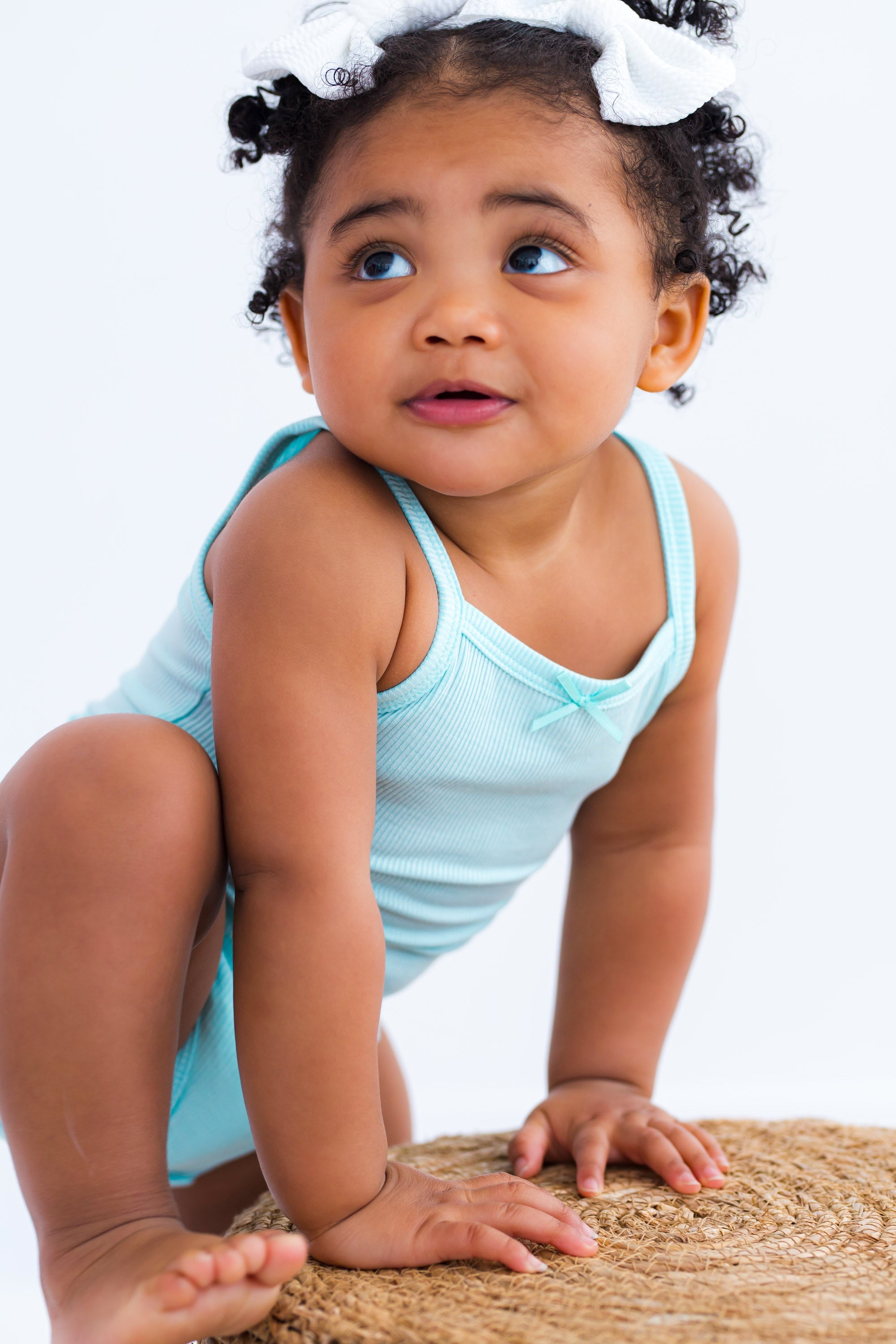 Aqua Ribbed Bodysuit Tank