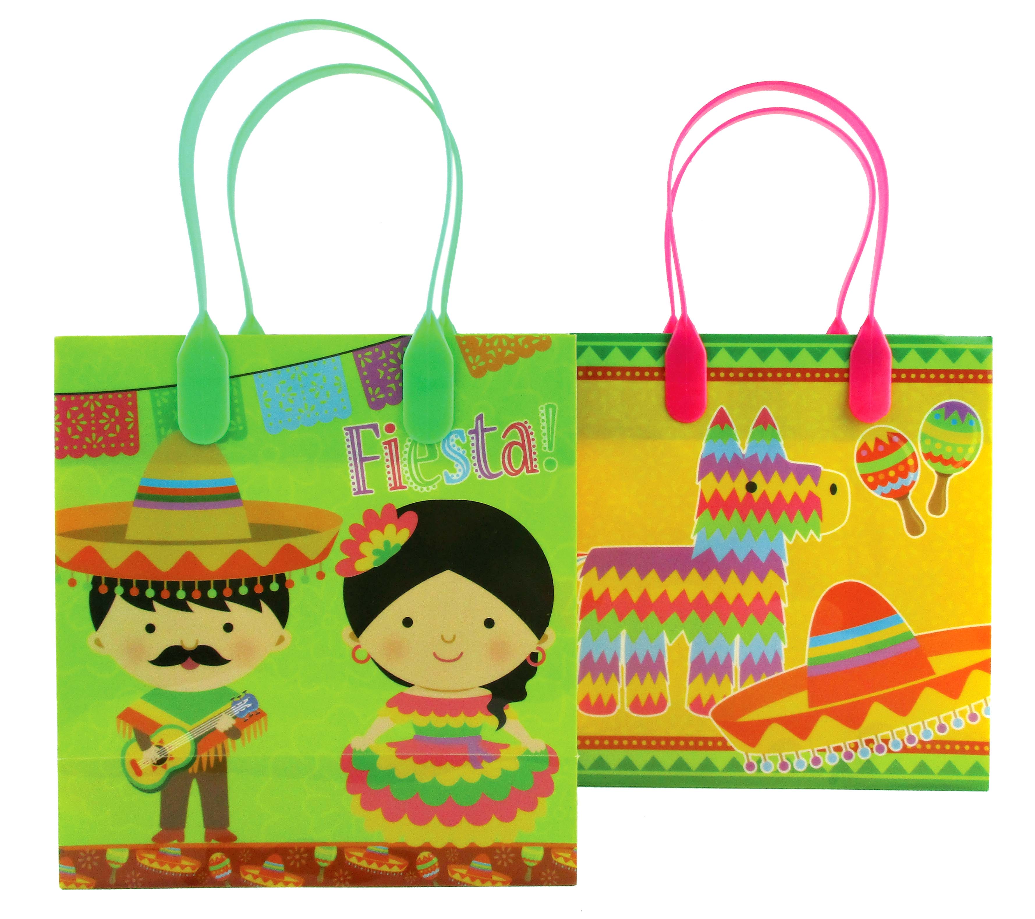 Fiesta Themed Party Favor Bags Treat Bags - Set Of 6 Or 12