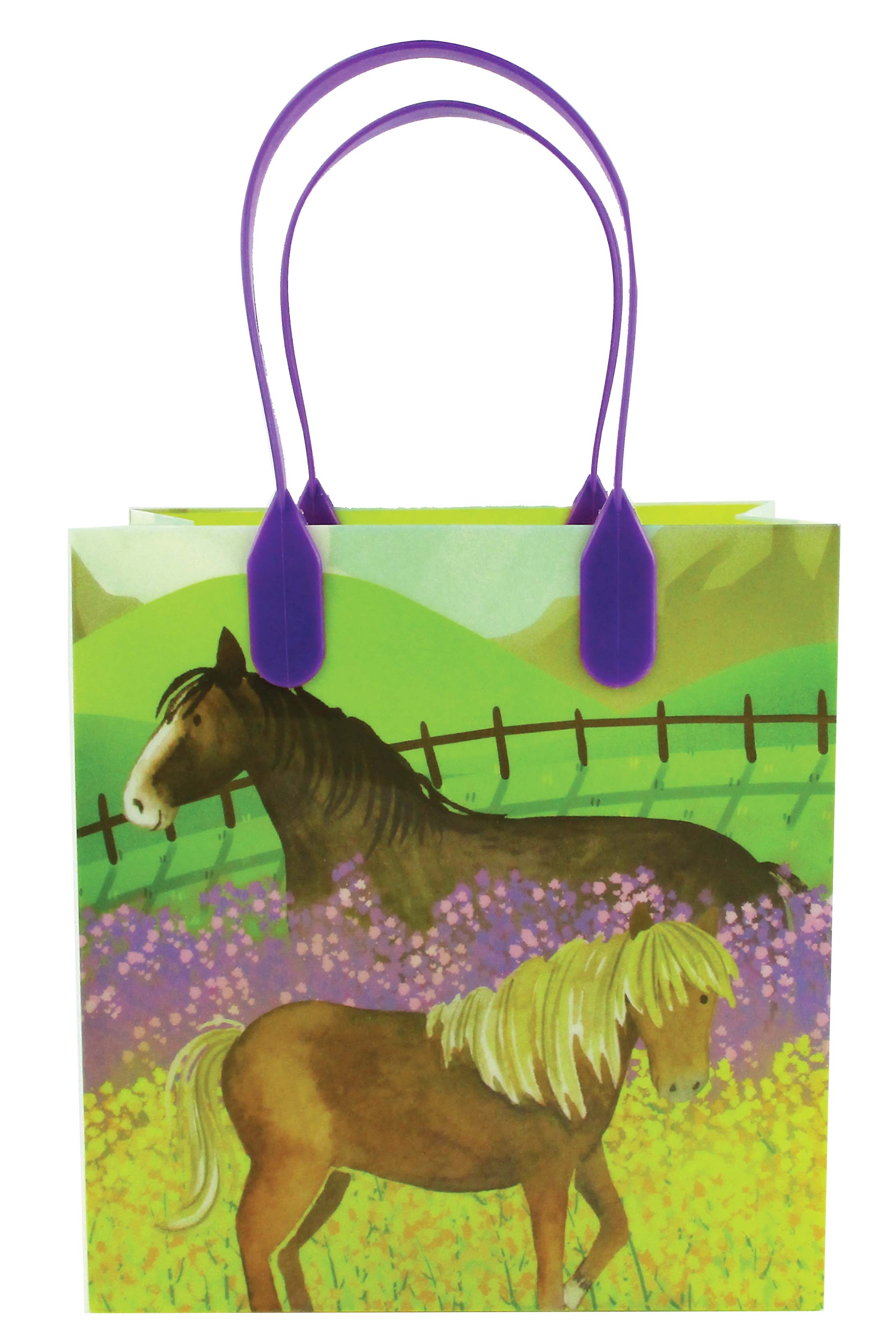 Horse And Pony Themed Party Favor Treat Bags - Set Of 6 Or 12