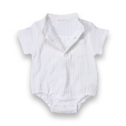 Heypeacock Baby Romper, 100% Muslin Cotton, Boy (white)