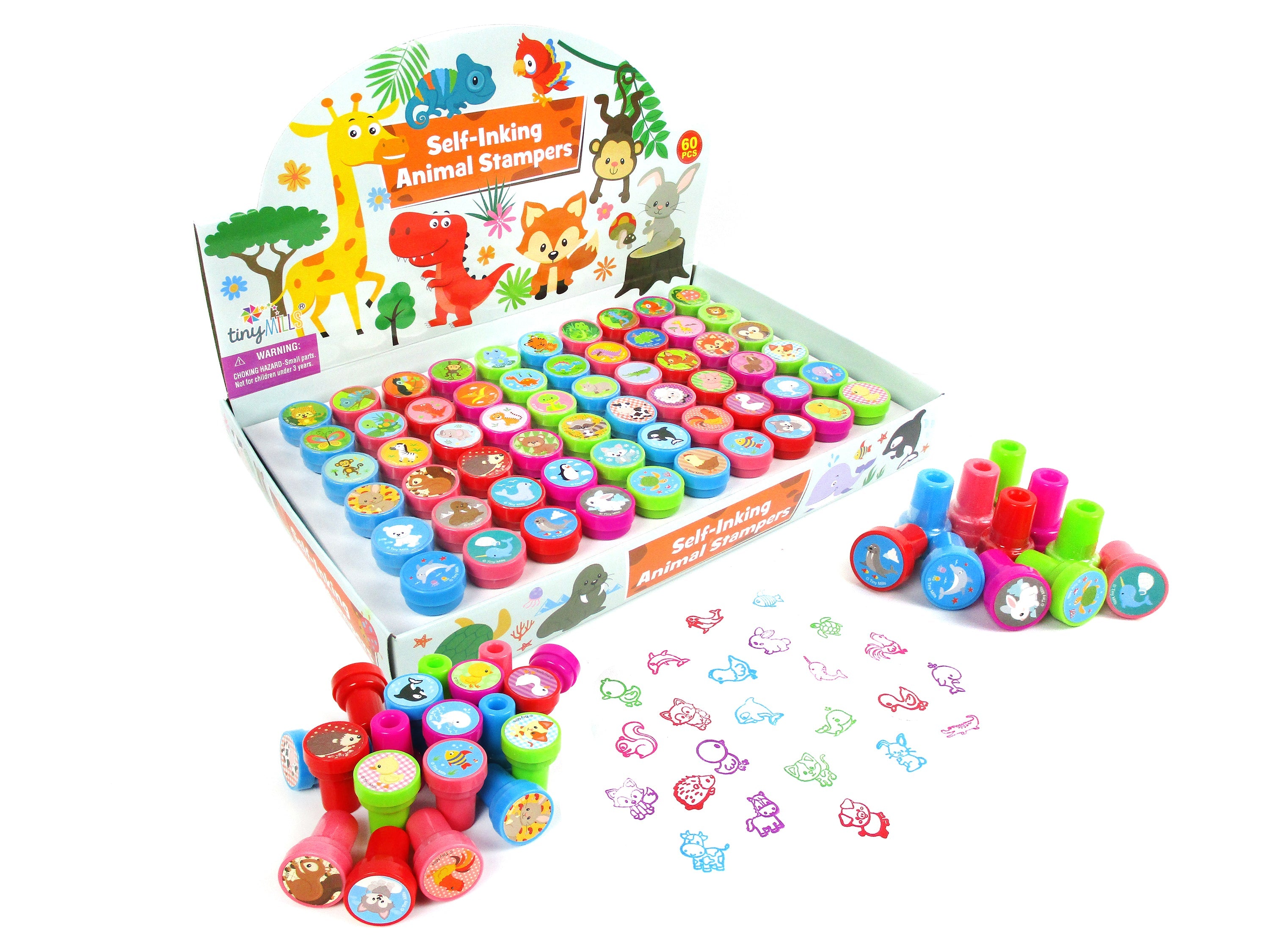 Assorted Animals Stampers For Kids - 60 Pcs