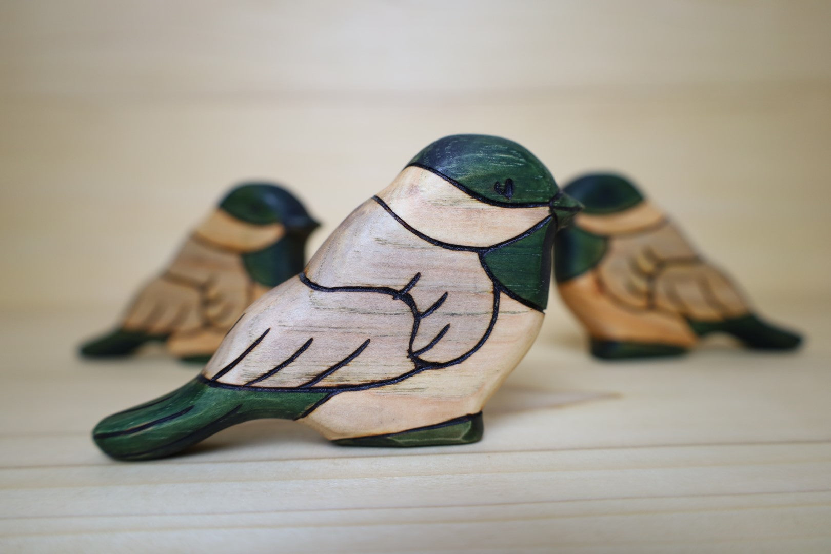 Wooden Chickadee Toy