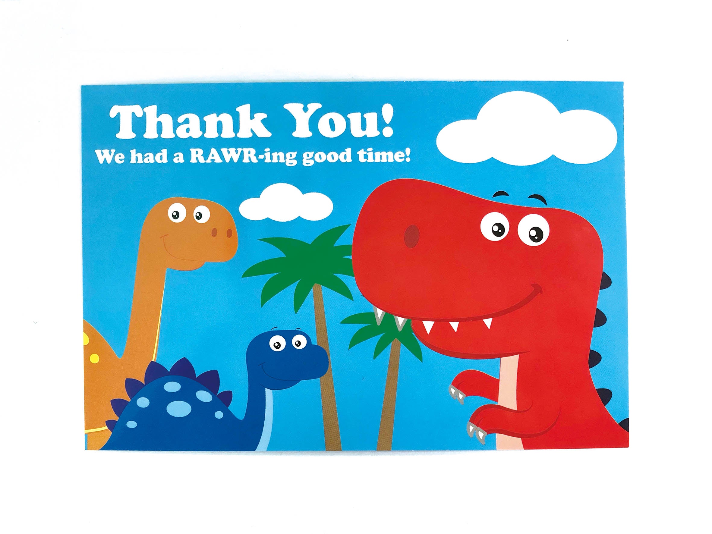 Dinosaur Fill-in Birthday Thank You Cards For Kids