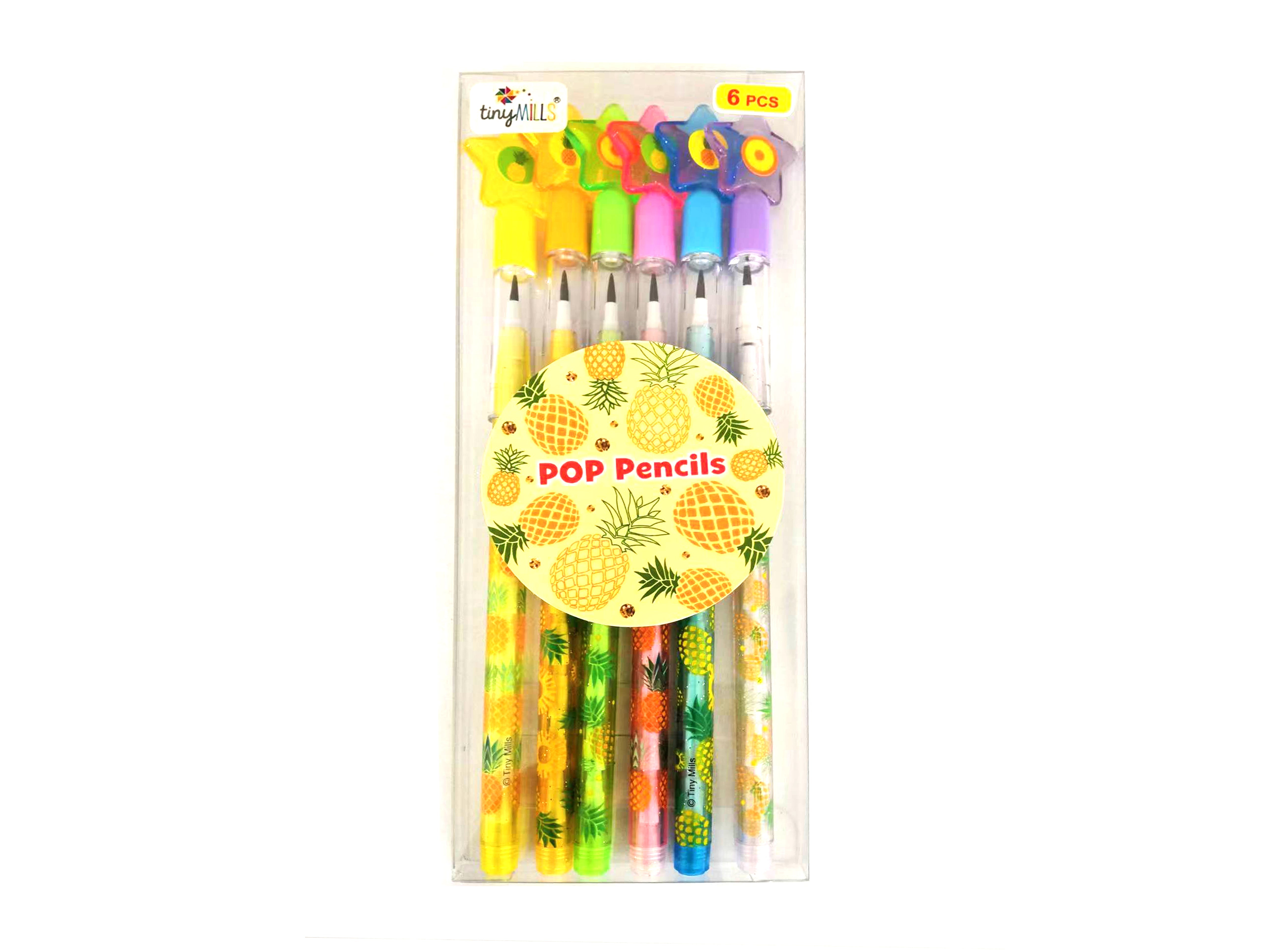 Pineapple Stackable Point Pencils - Set Of 6