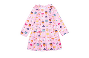 Long Sleeve Ruffle Dress In Cakes