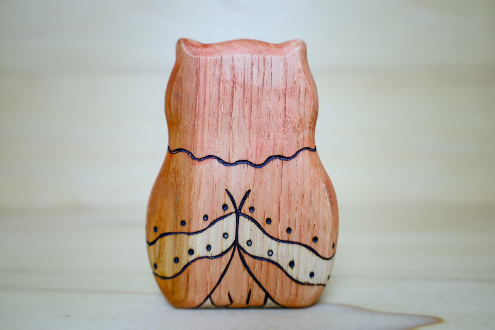 Wooden Horned Owl Toy