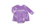 Long Sleeve Bubble Romper In Lavender Velvet