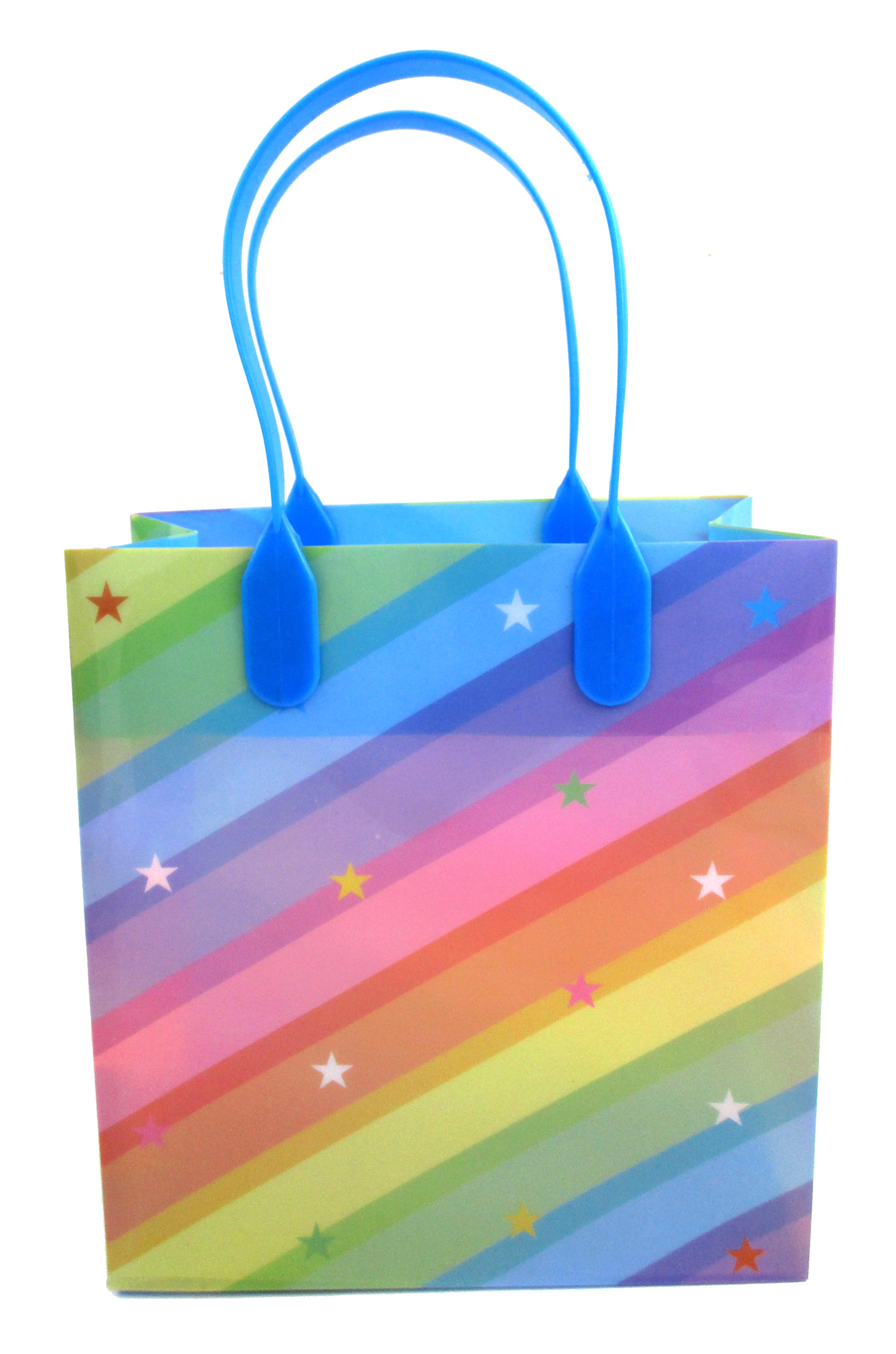 Rainbow Themed Party Favor Treat Bags - Set Of 6 Or 12