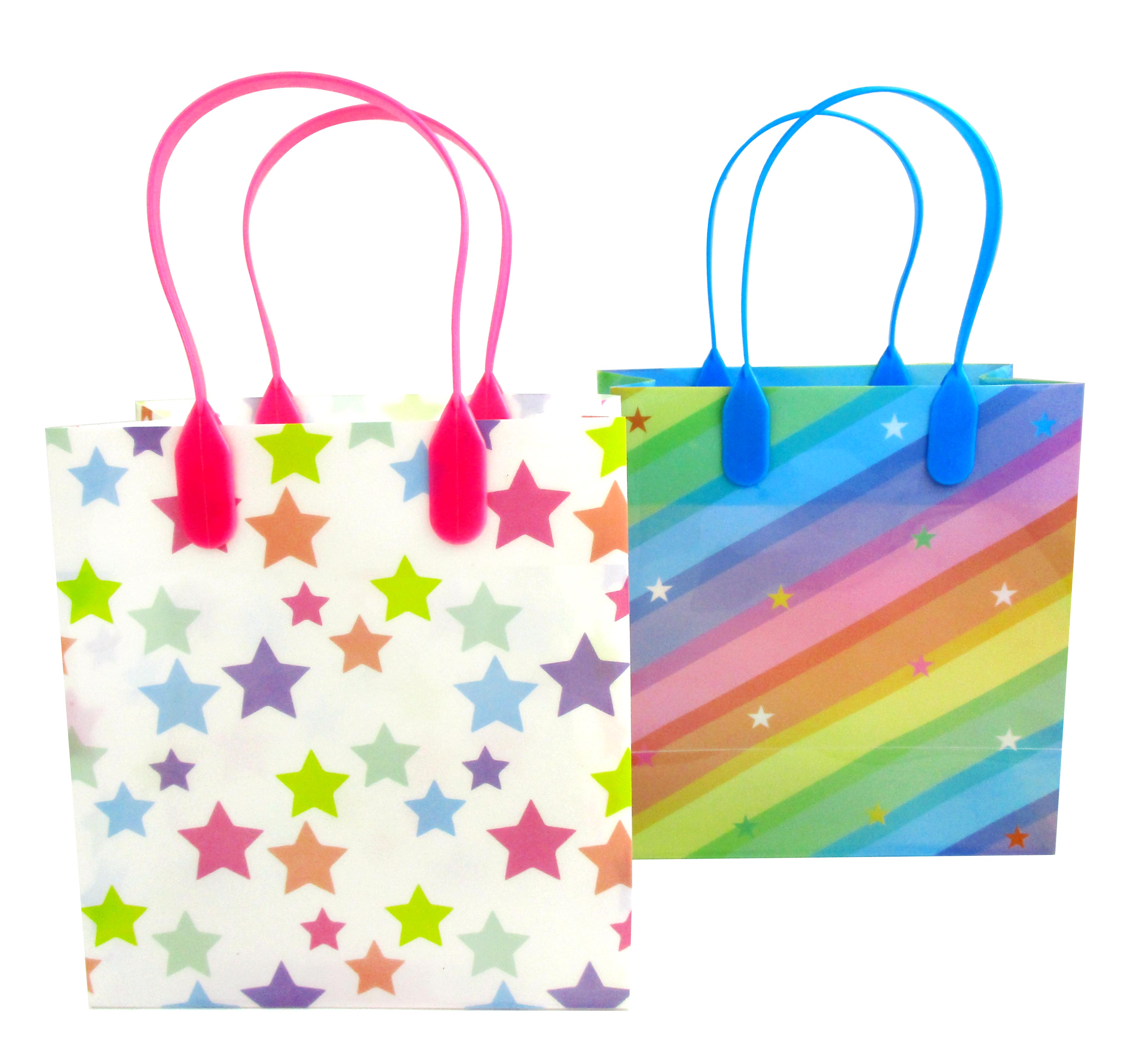 Rainbow Themed Party Favor Treat Bags - Set Of 6 Or 12